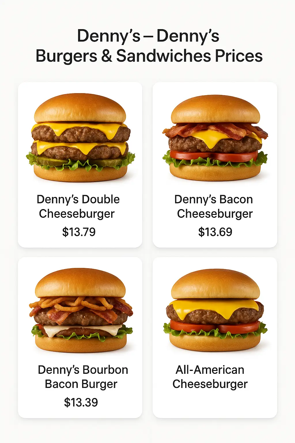 Denny's Burgers & Sandwiches Prices