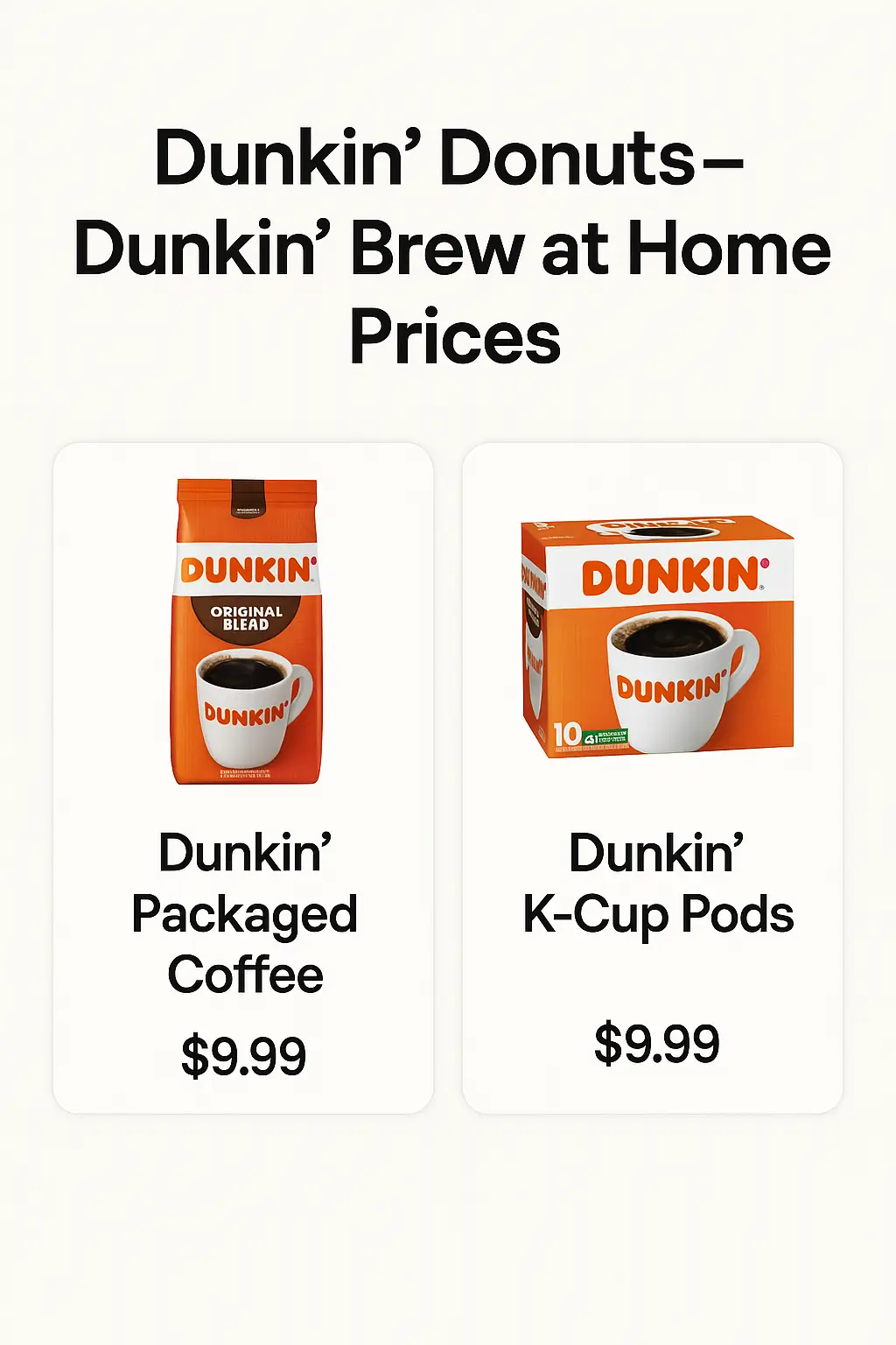 Dunkin' Brew at Home Prices