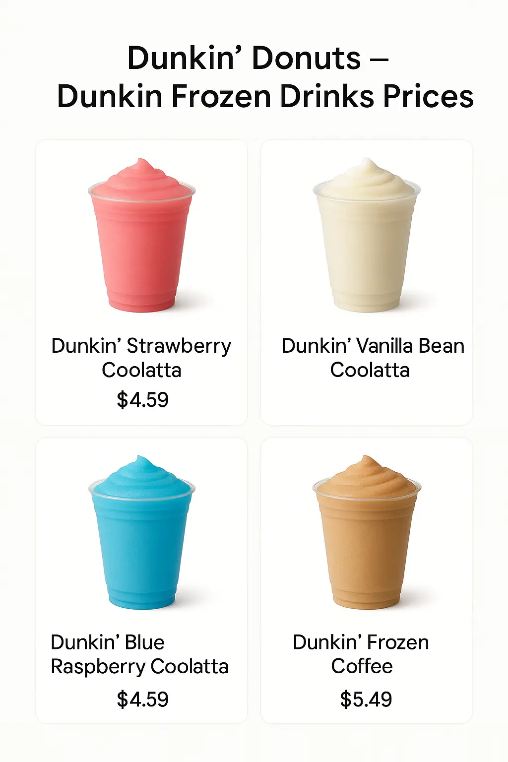 Dunkin' Frozen Drinks Prices