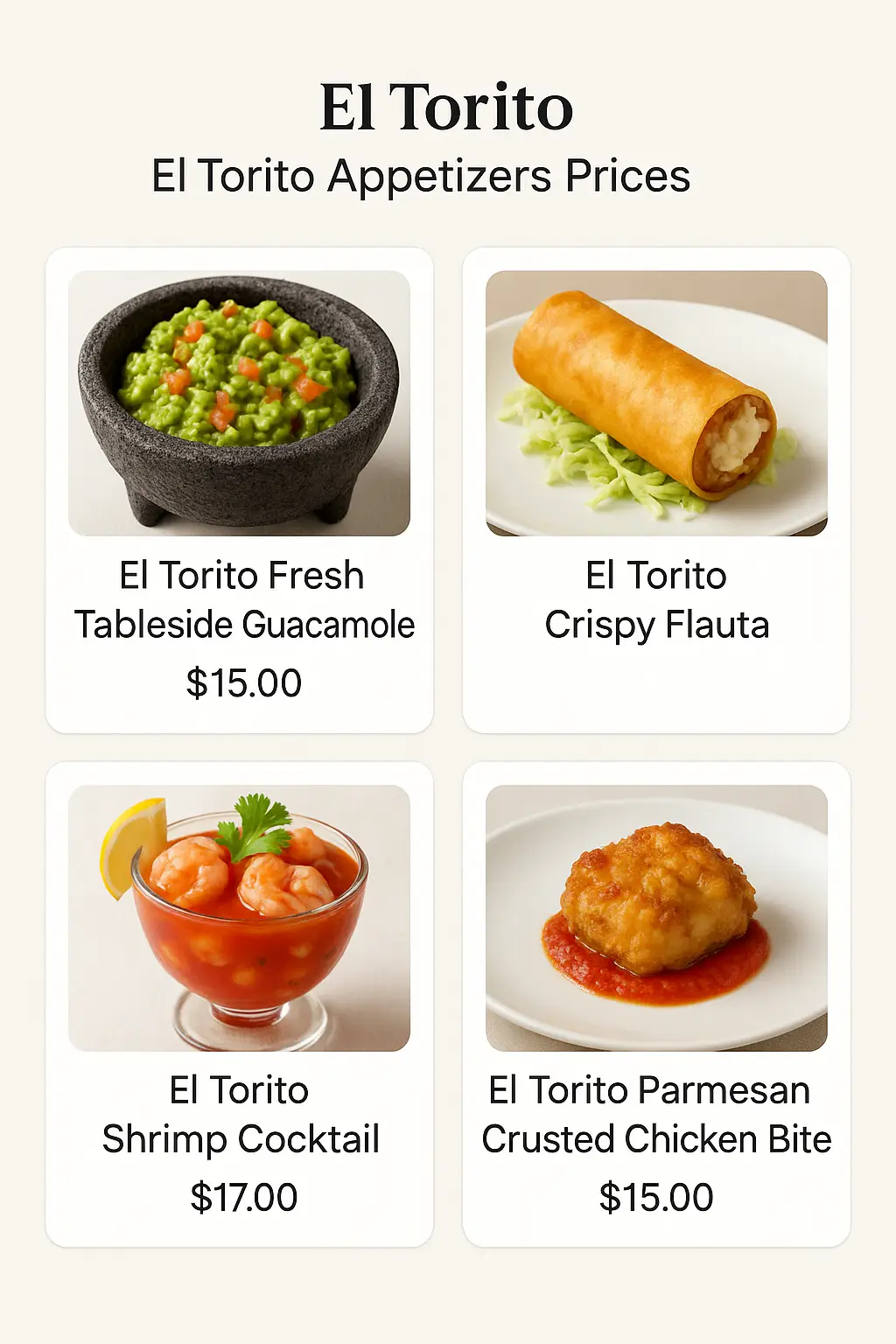 El Torito Appetizers Prices