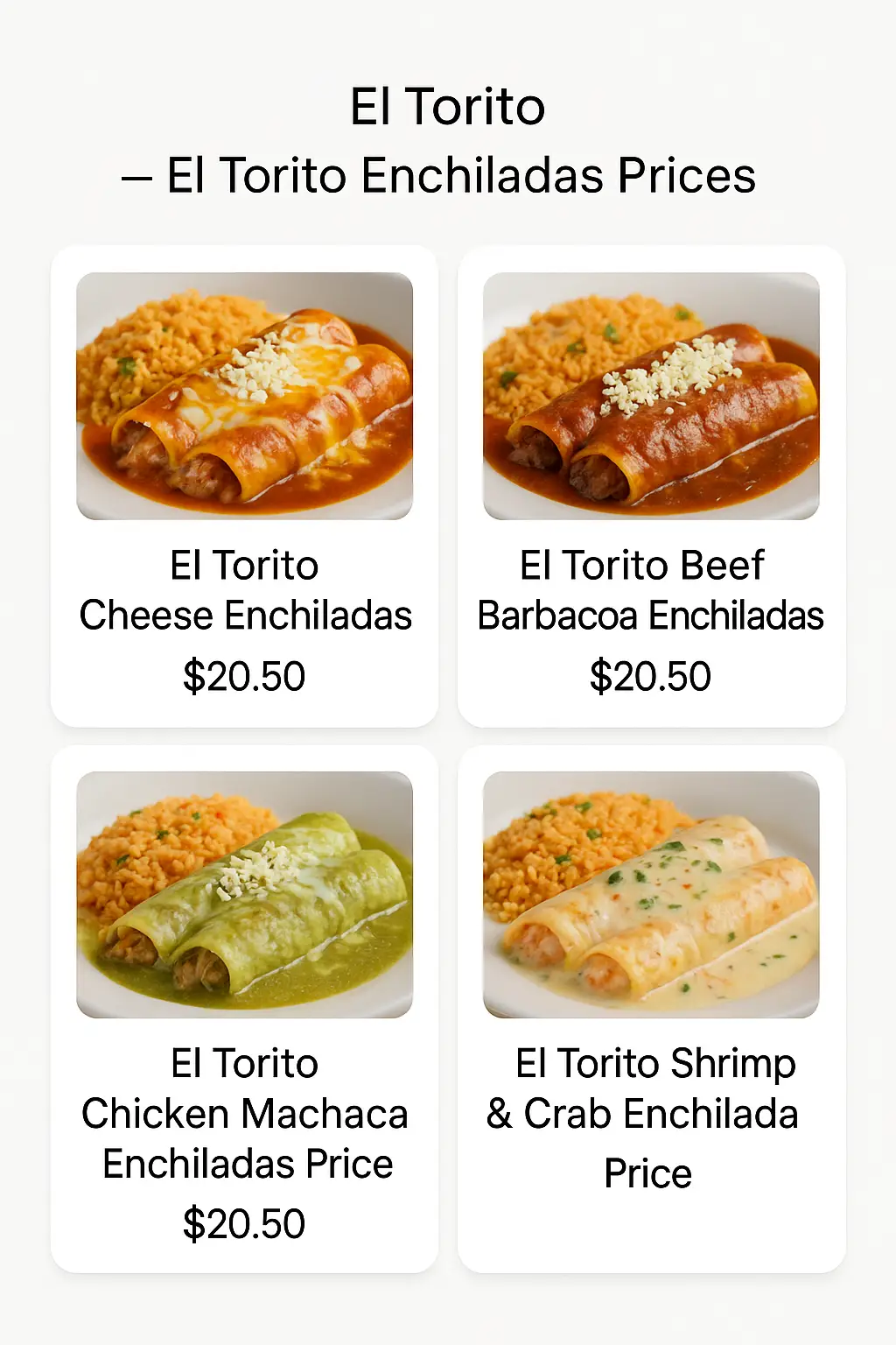 El Torito Enchiladas Prices