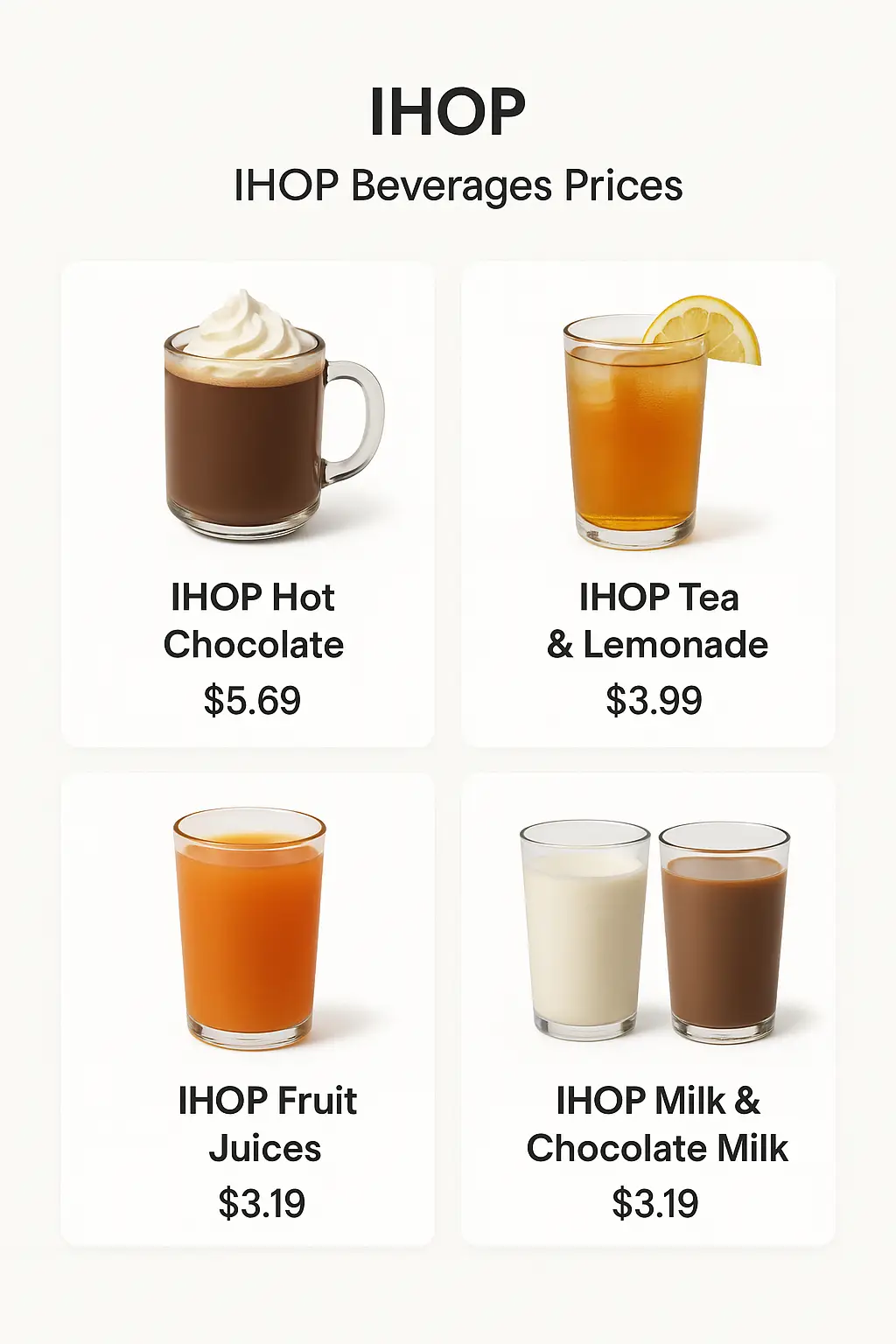 IHOP Beverages Prices