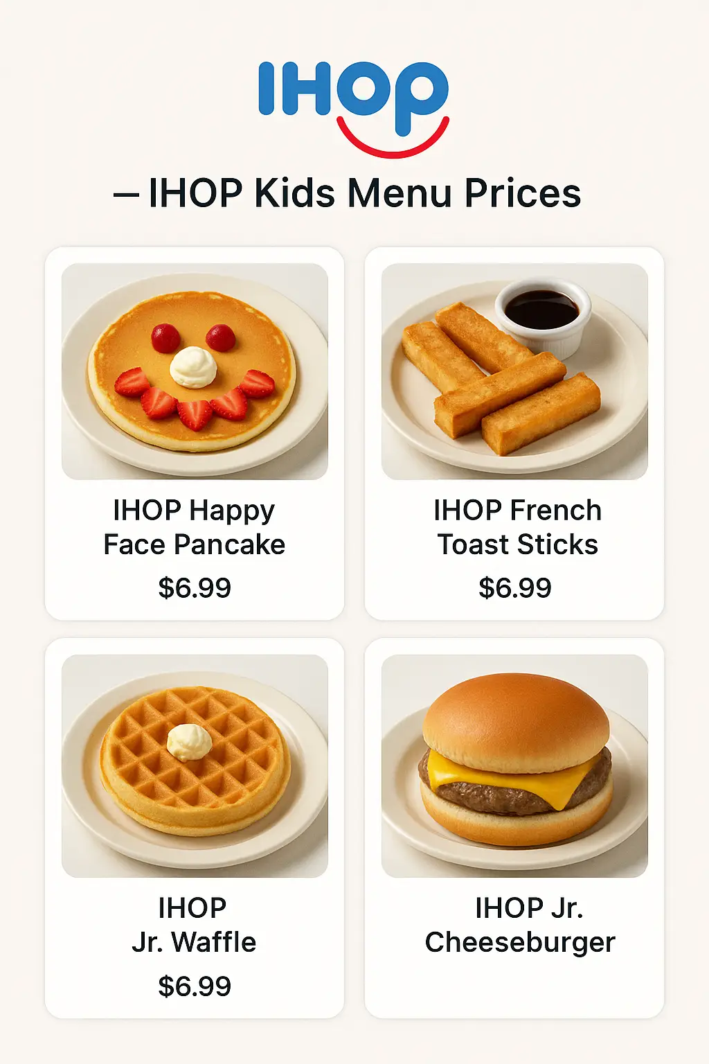 IHOP Kids Menu Prices