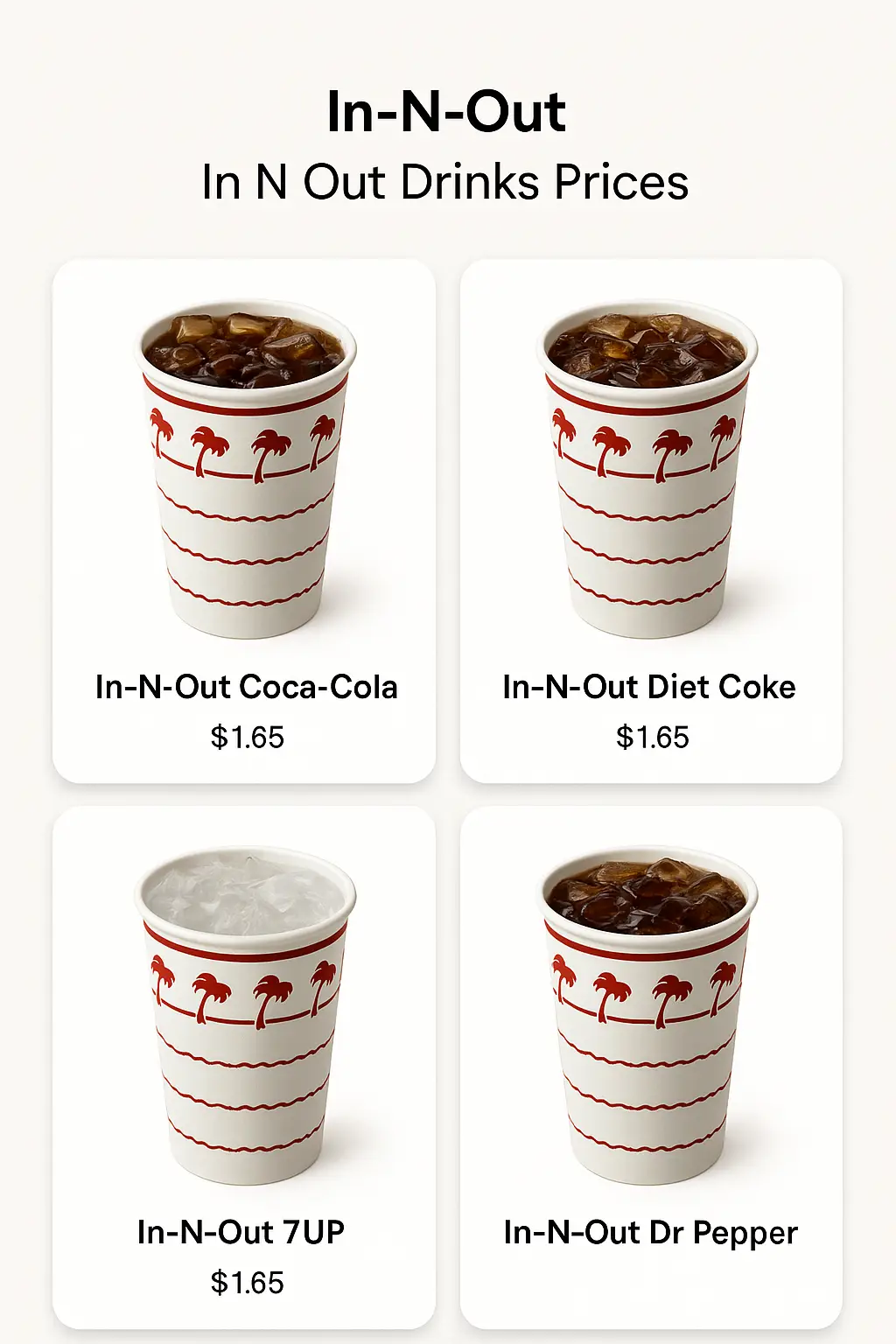 In N Out Drinks Prices