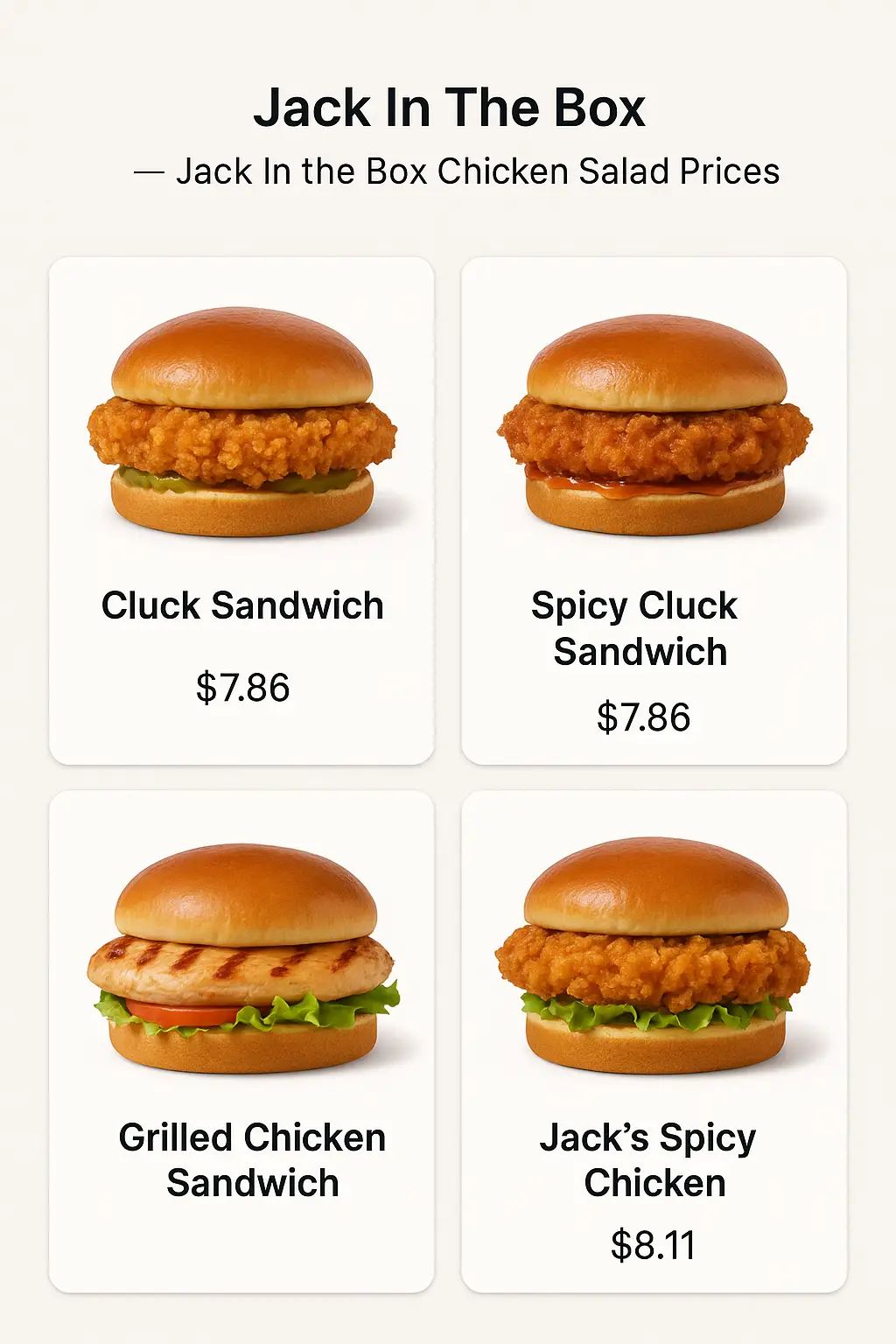 Jack In The Box Chicken & Salad Prices
