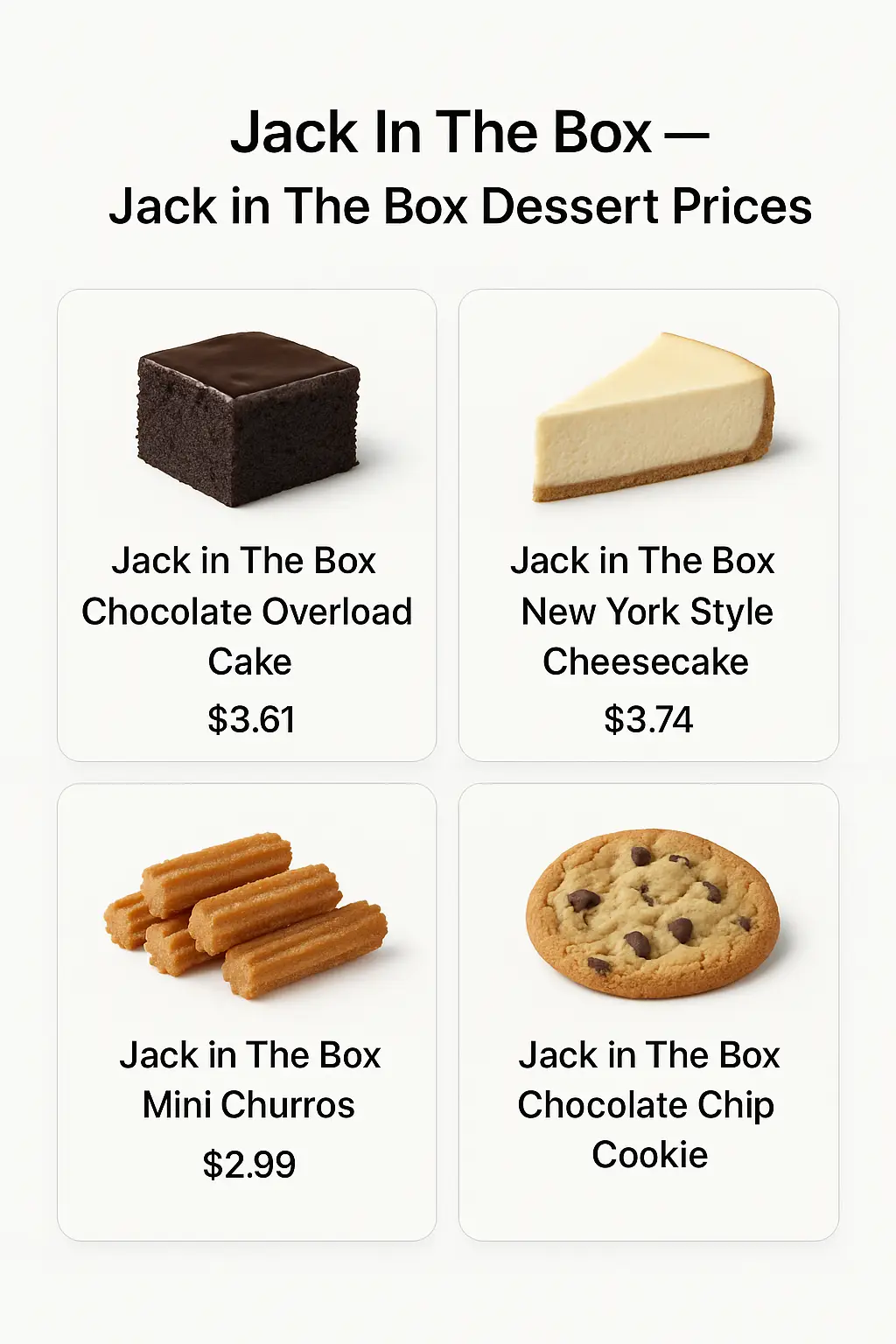 Jack in The Box Dessert Prices