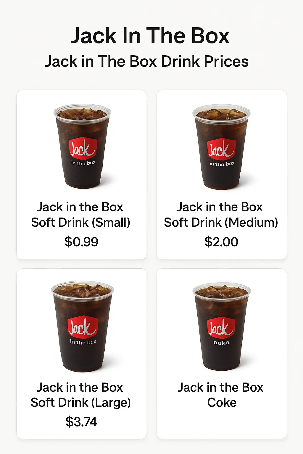Jack in The Box Drink Prices