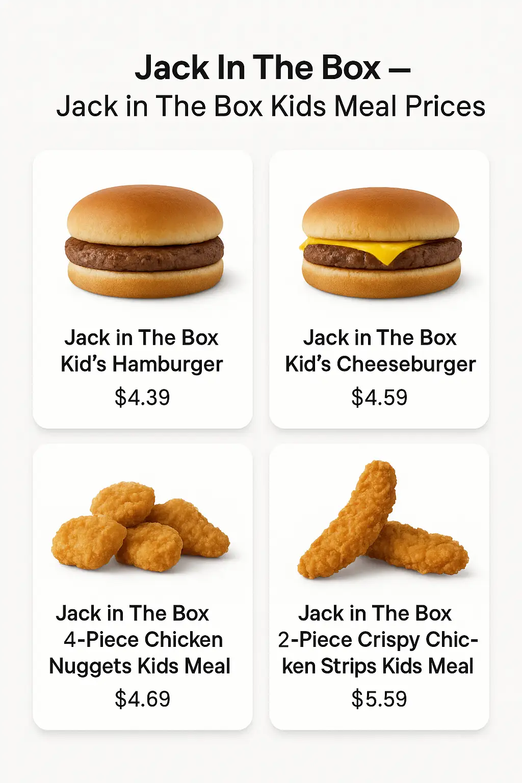 Jack in The Box Kids Meal Prices