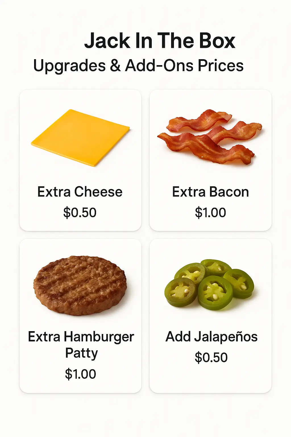 Jack in The Box Upgrades & Add-Ons Prices