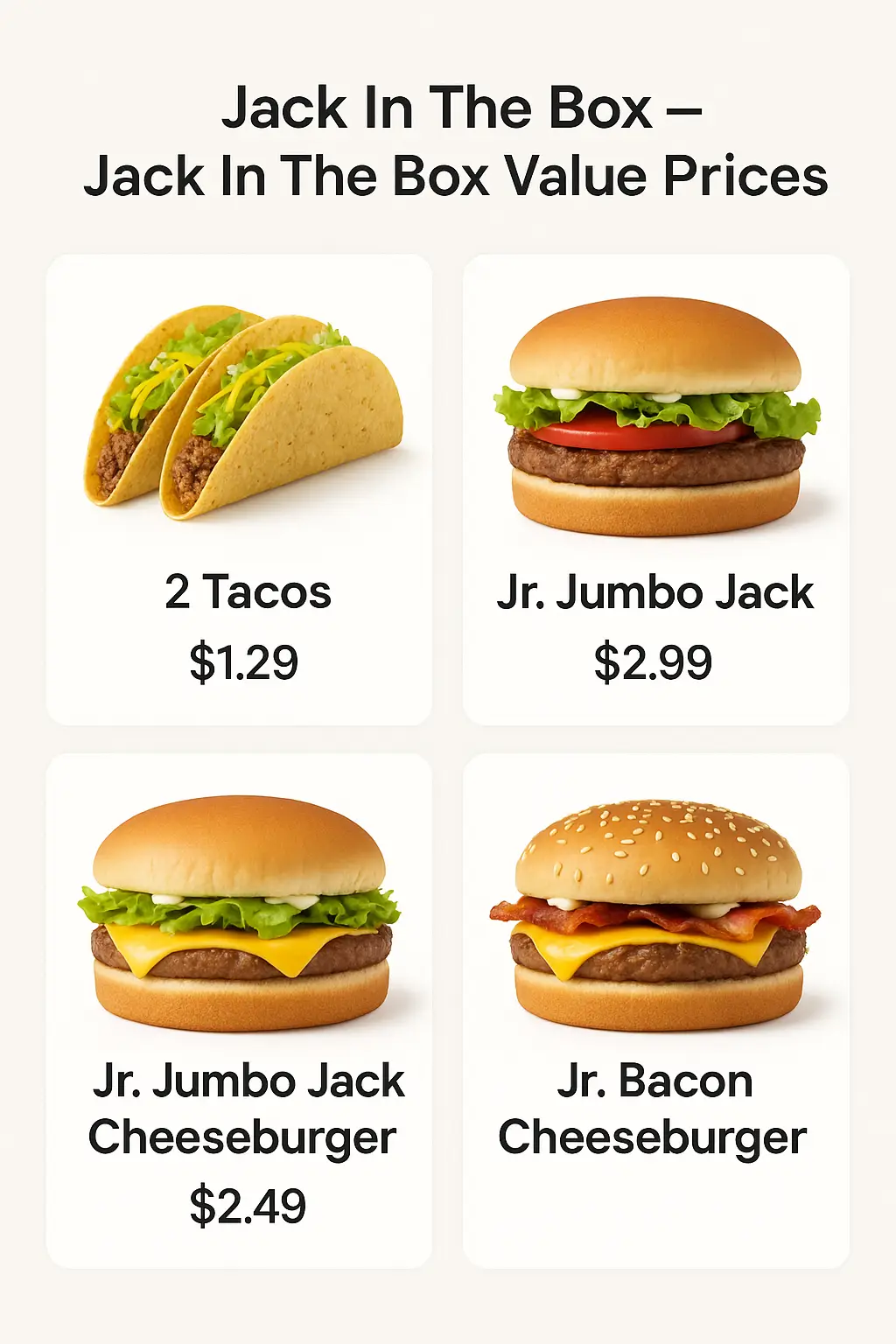 Jack In The Box Value Menu Prices