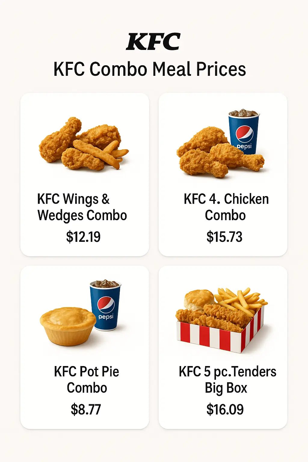 KFC Combo Meal Prices