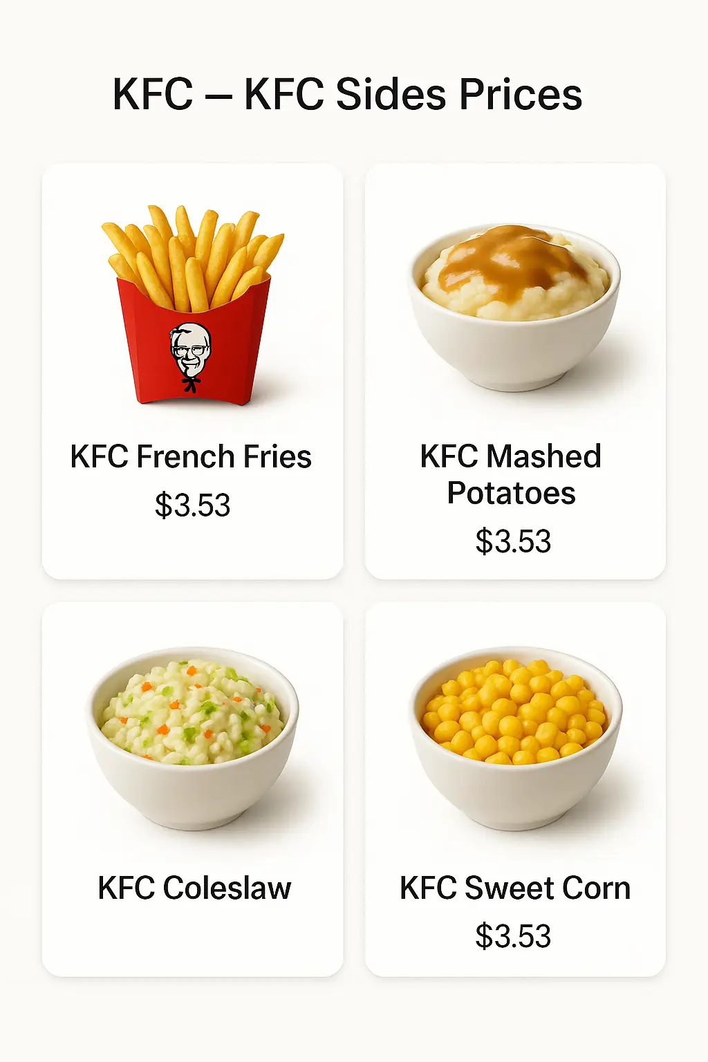 KFC Sides Prices