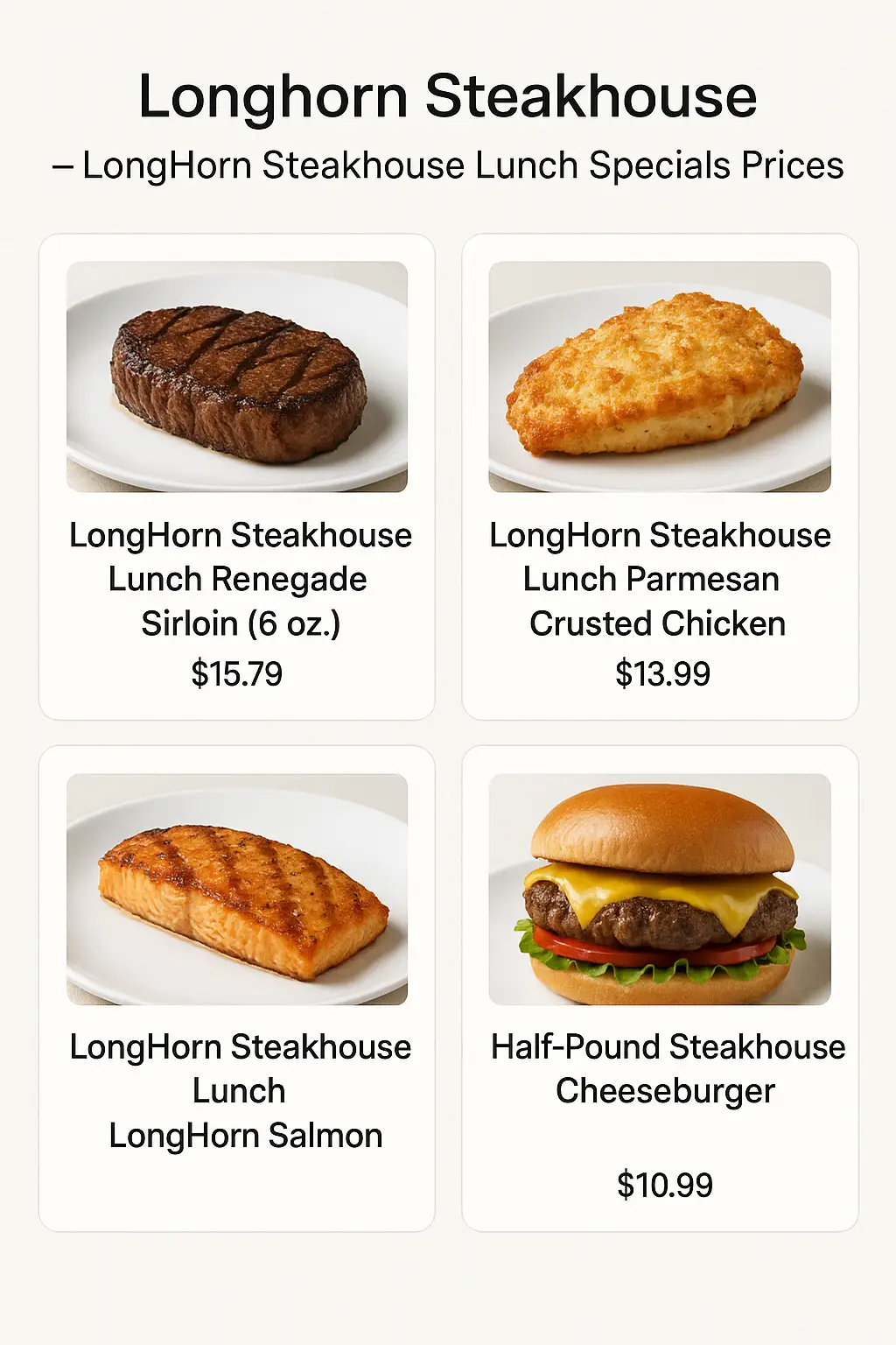 LongHorn Steakhouse Lunch Specials Prices
