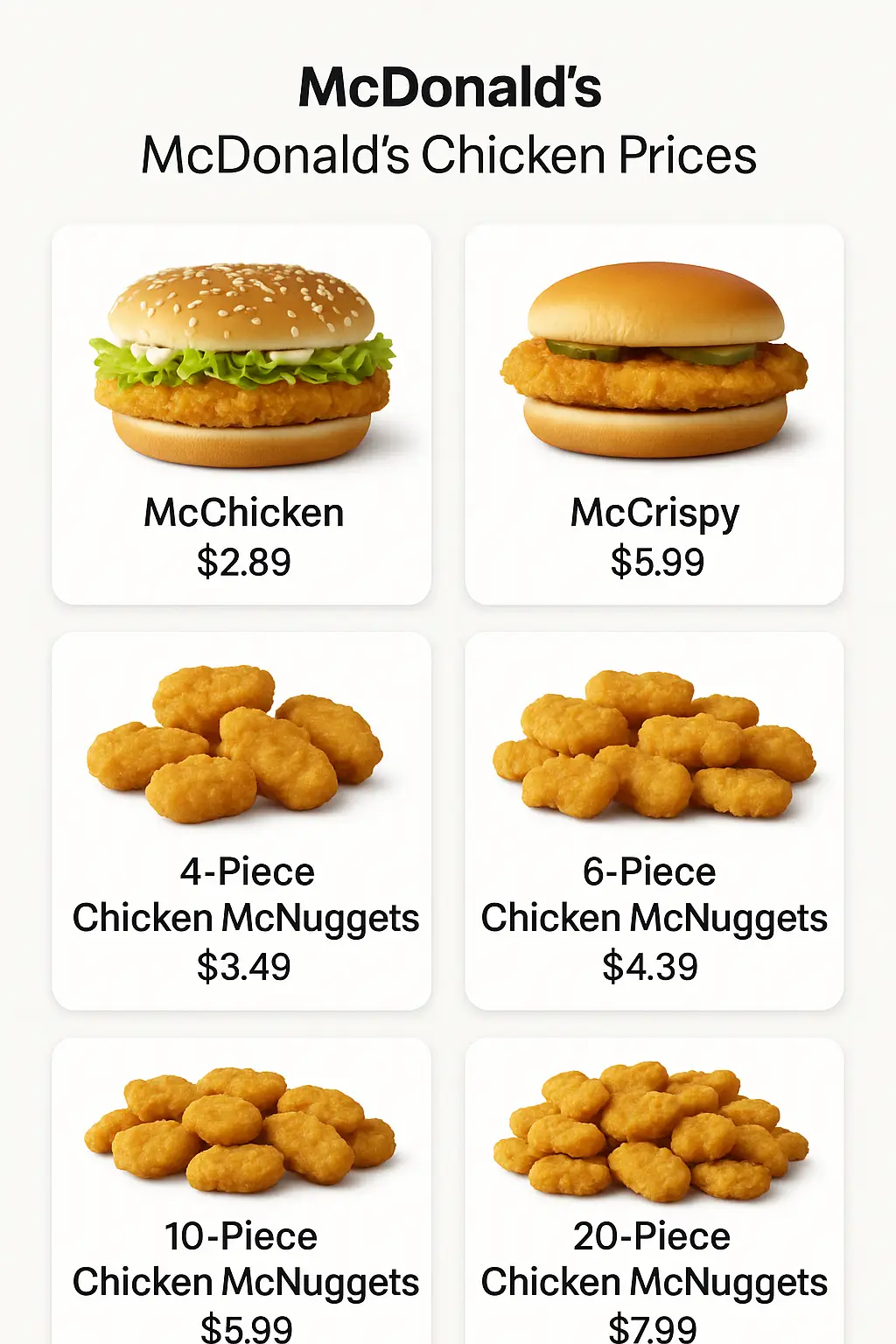 McDonald's Chicken Prices