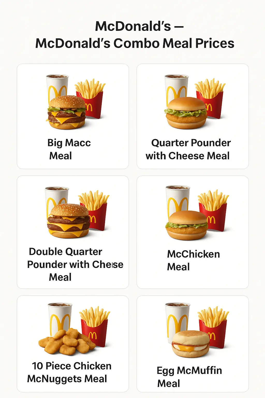 McDonald's Combo Meal Prices