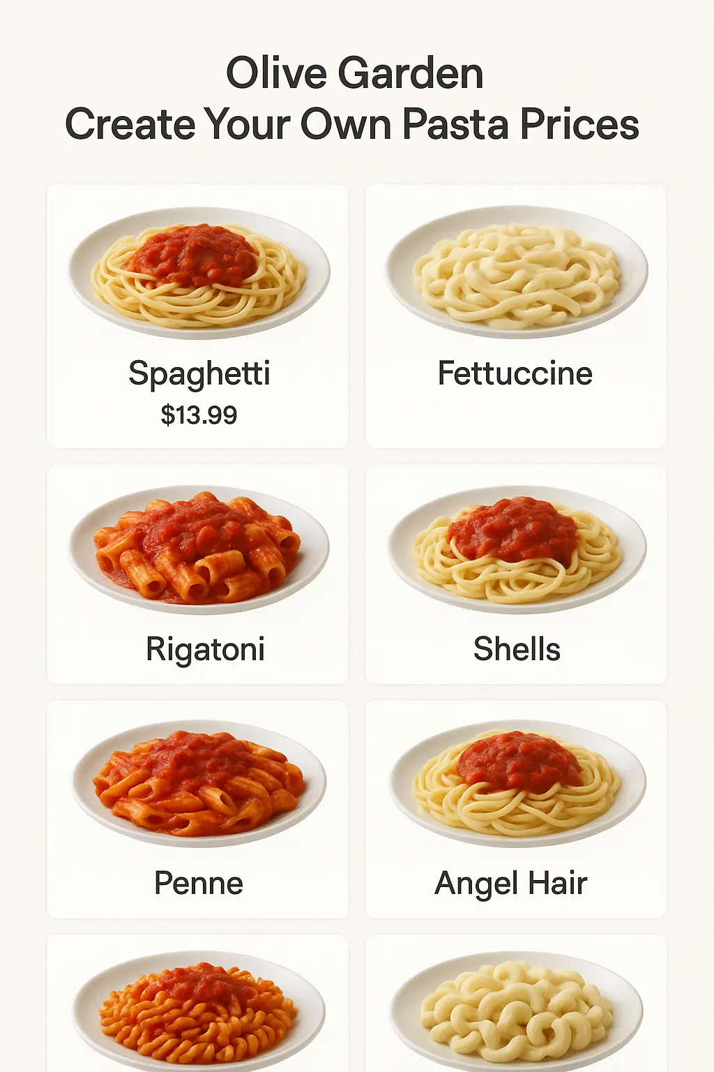 Olive Garden Create Your Own Pasta Prices