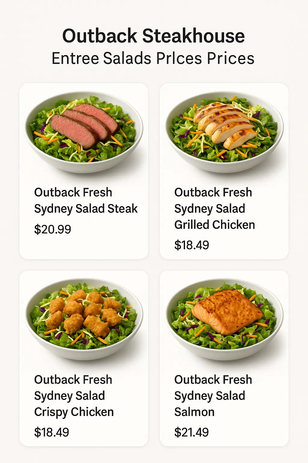 Outback Steakhouse Entree Salads Prices