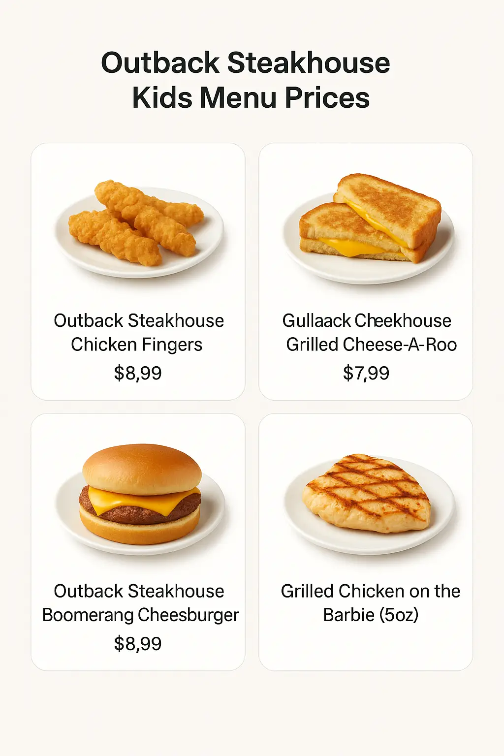 Outback Steakhouse Kids Menu Prices