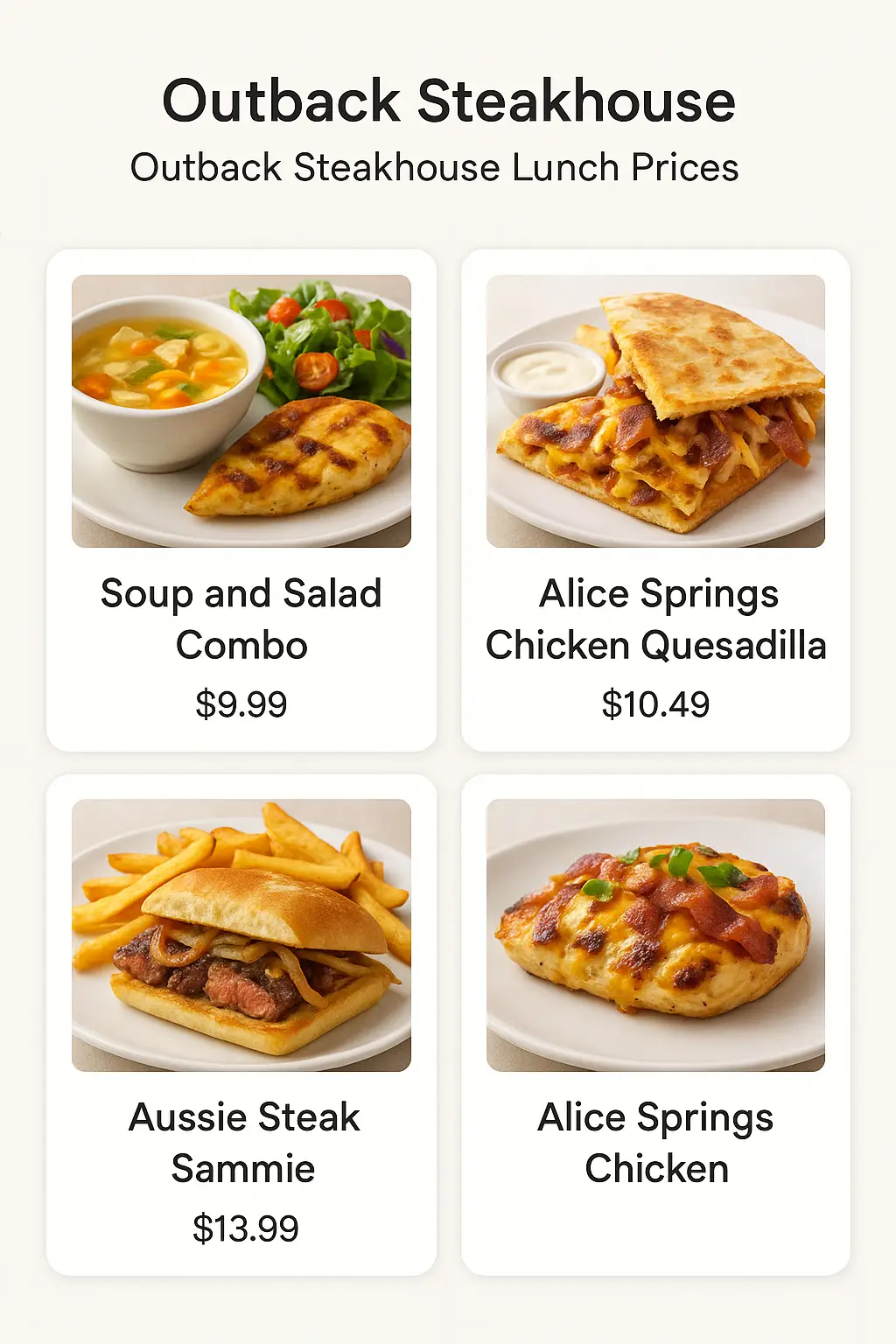 Outback Steakhouse Lunch Prices