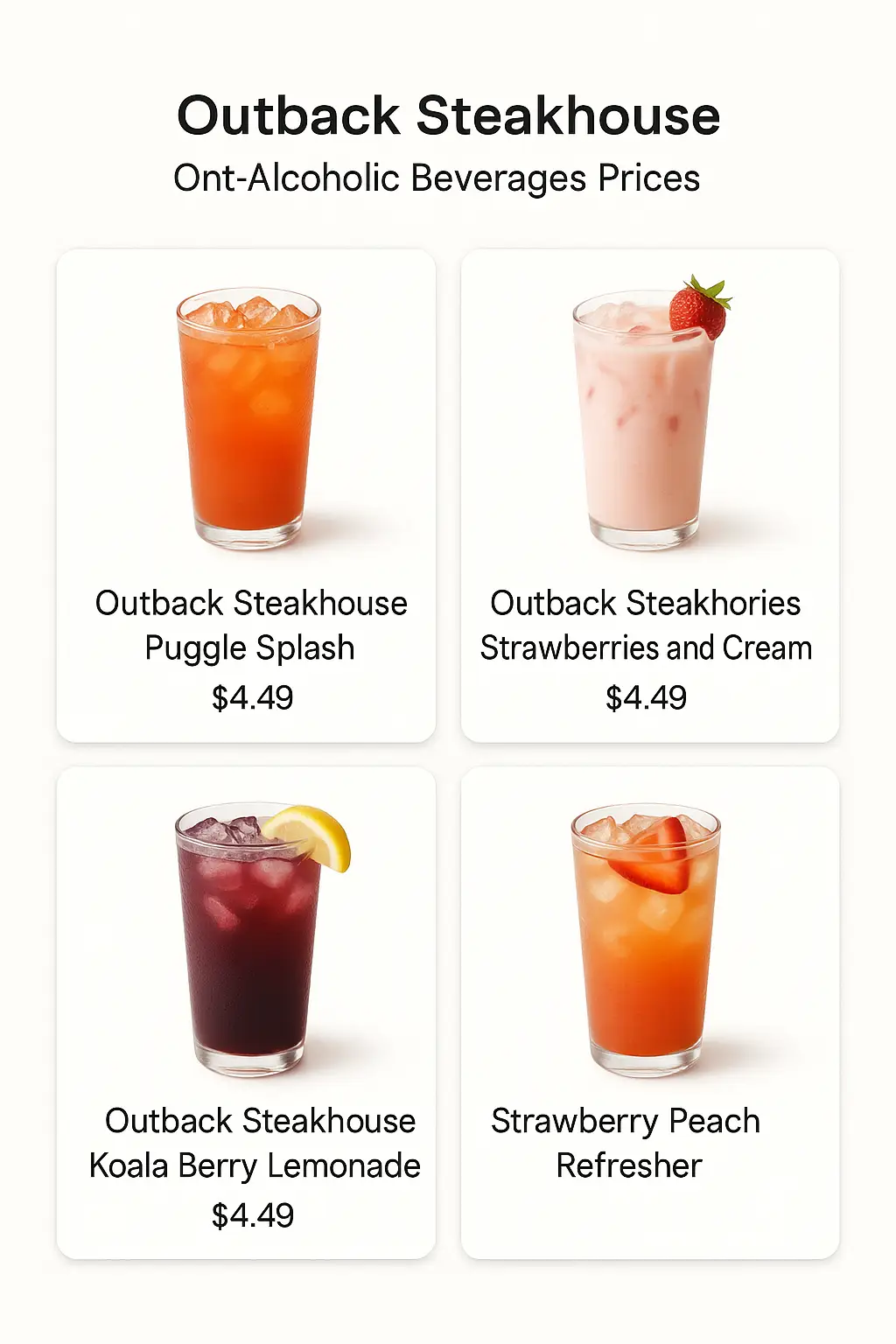 Outback Steakhouse Non-Alcoholic Beverages Prices