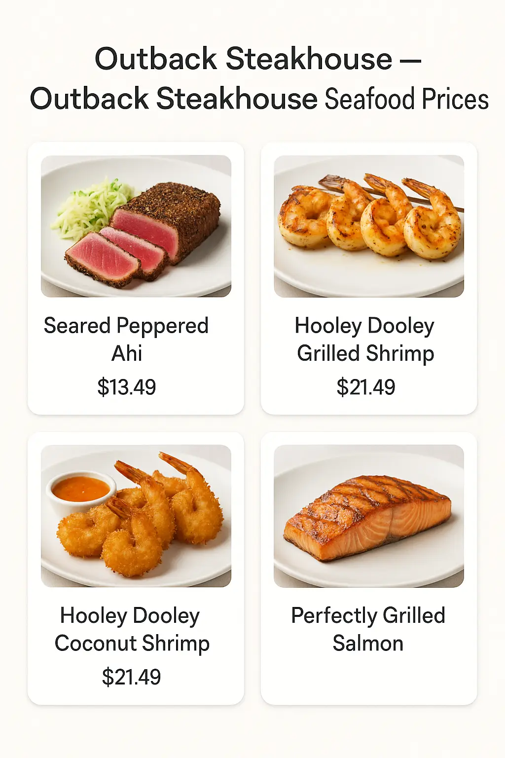 Outback Steakhouse Seafood Prices