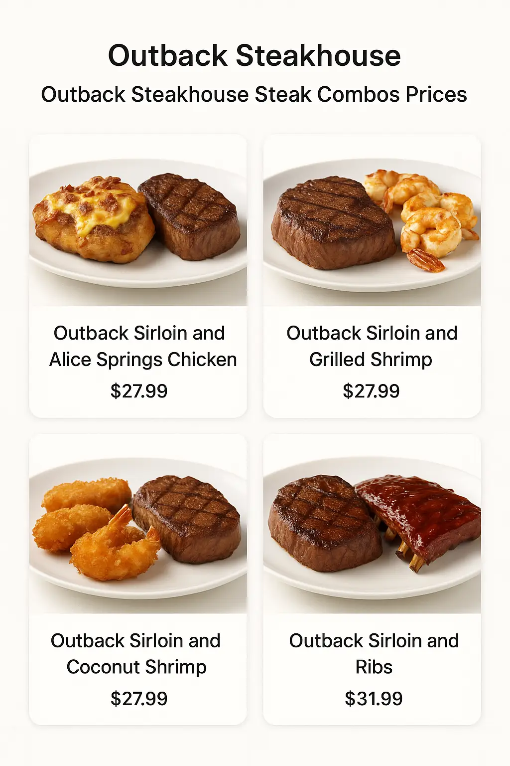 Outback Steakhouse Steak Combos Prices