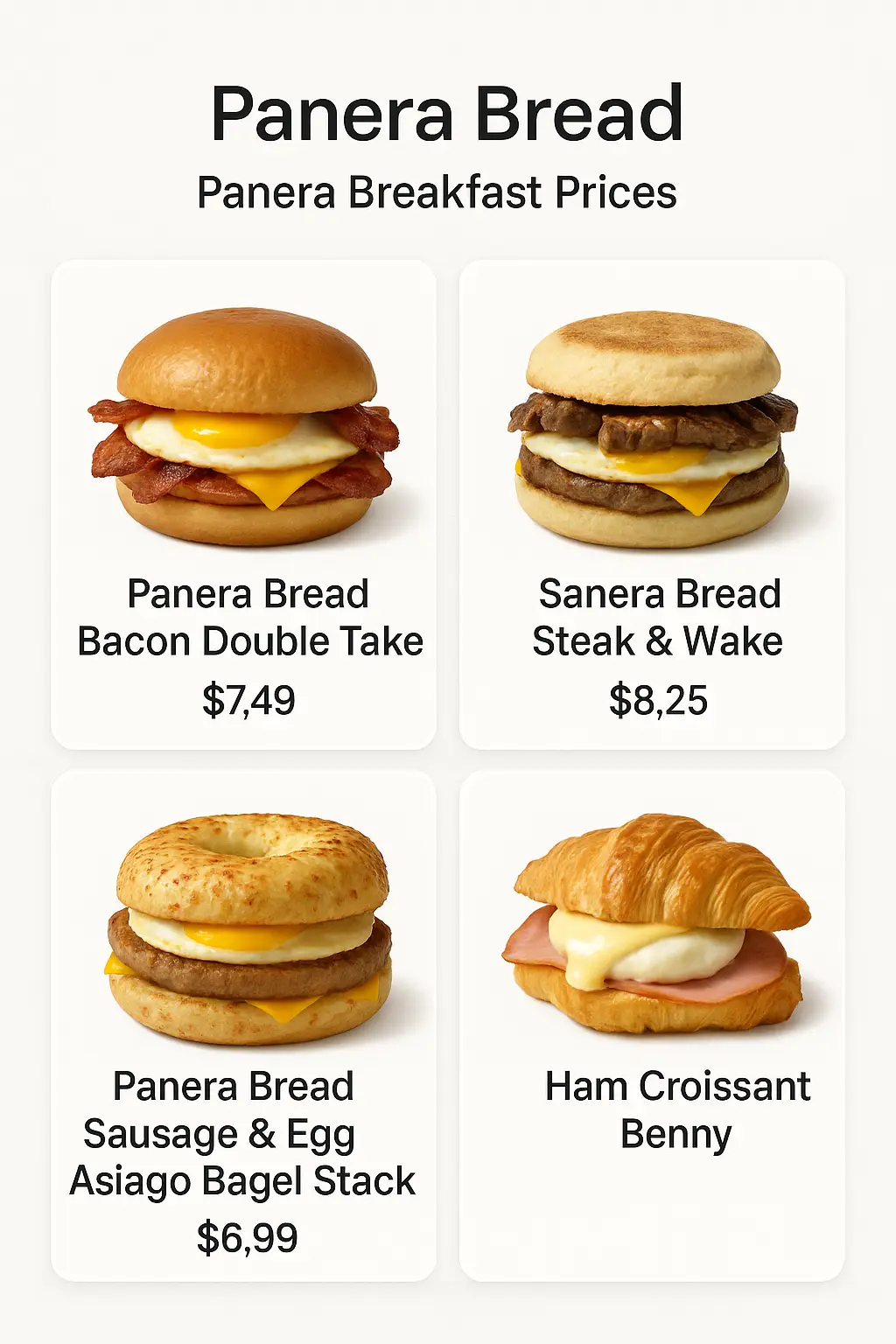 Panera Bread Breakfast Prices