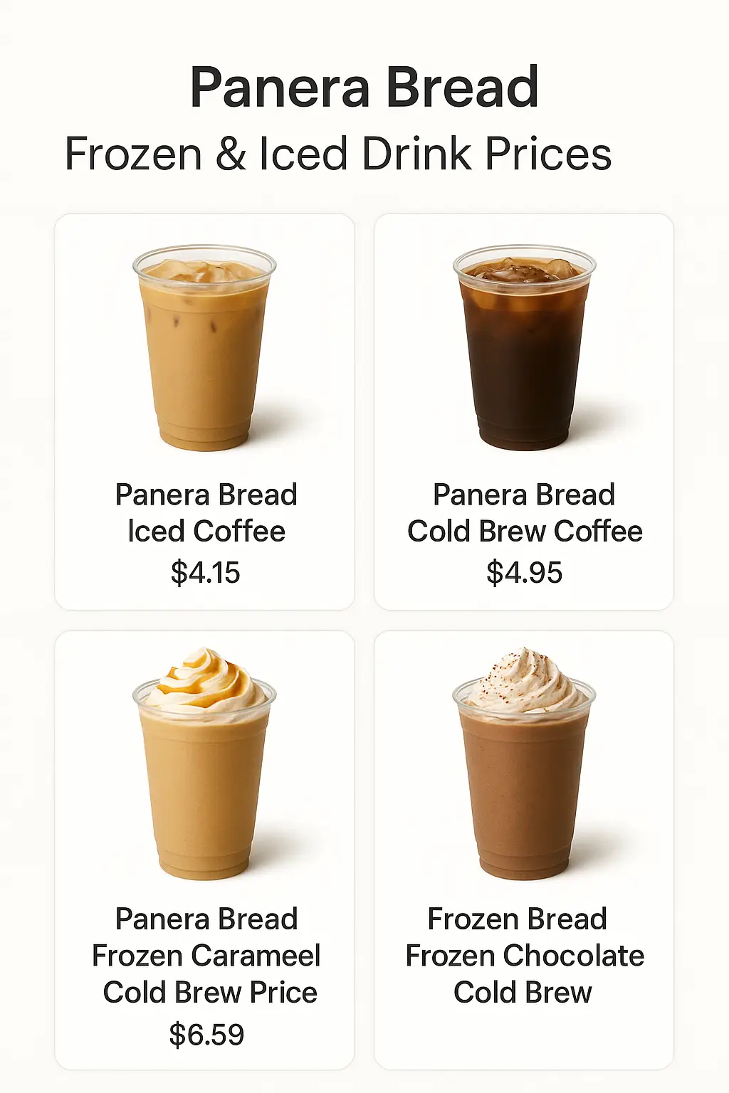 Panera Bread Frozen & Iced Drink Prices