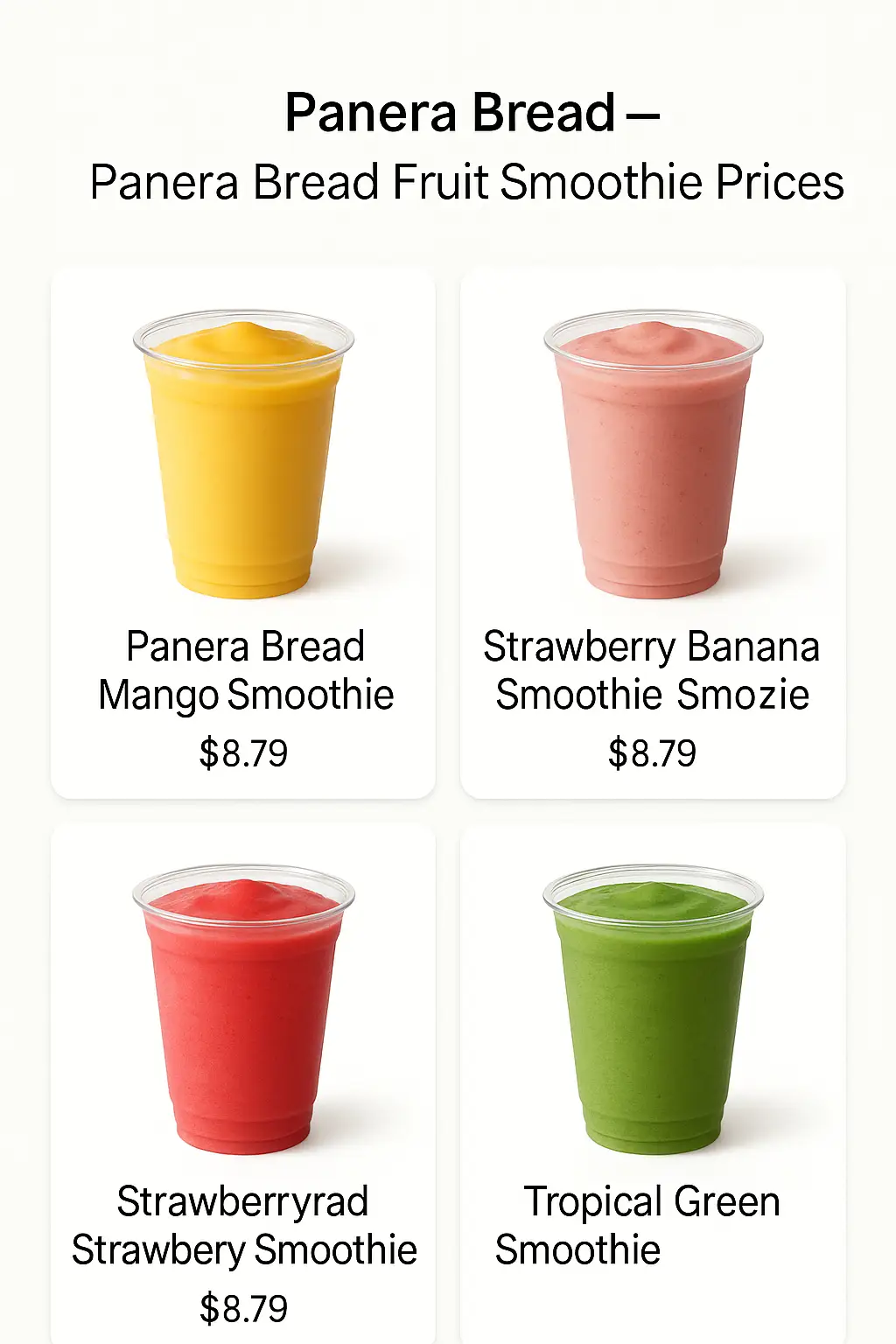Panera Bread Fruit Smoothie Prices
