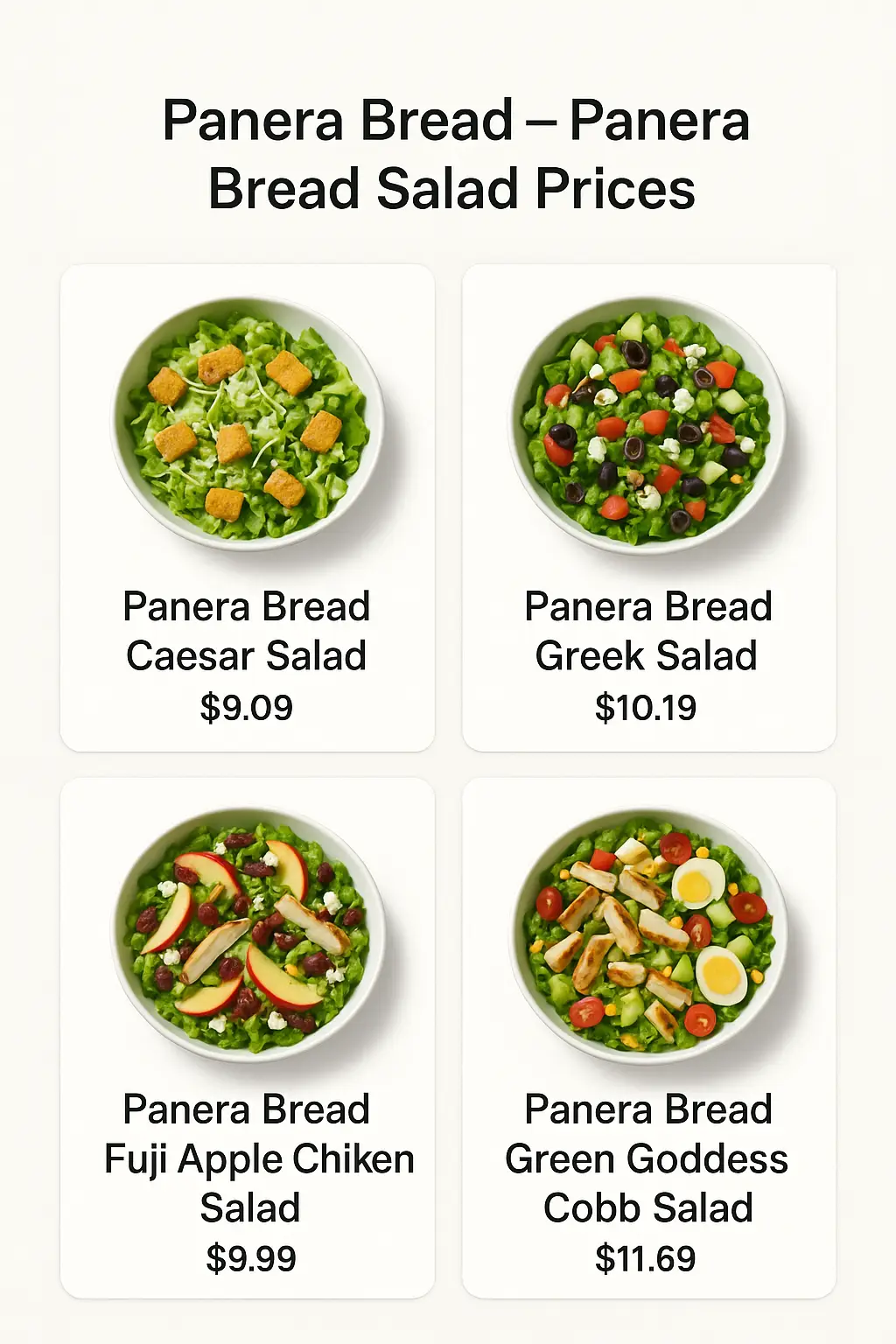 Panera Bread Salad Prices