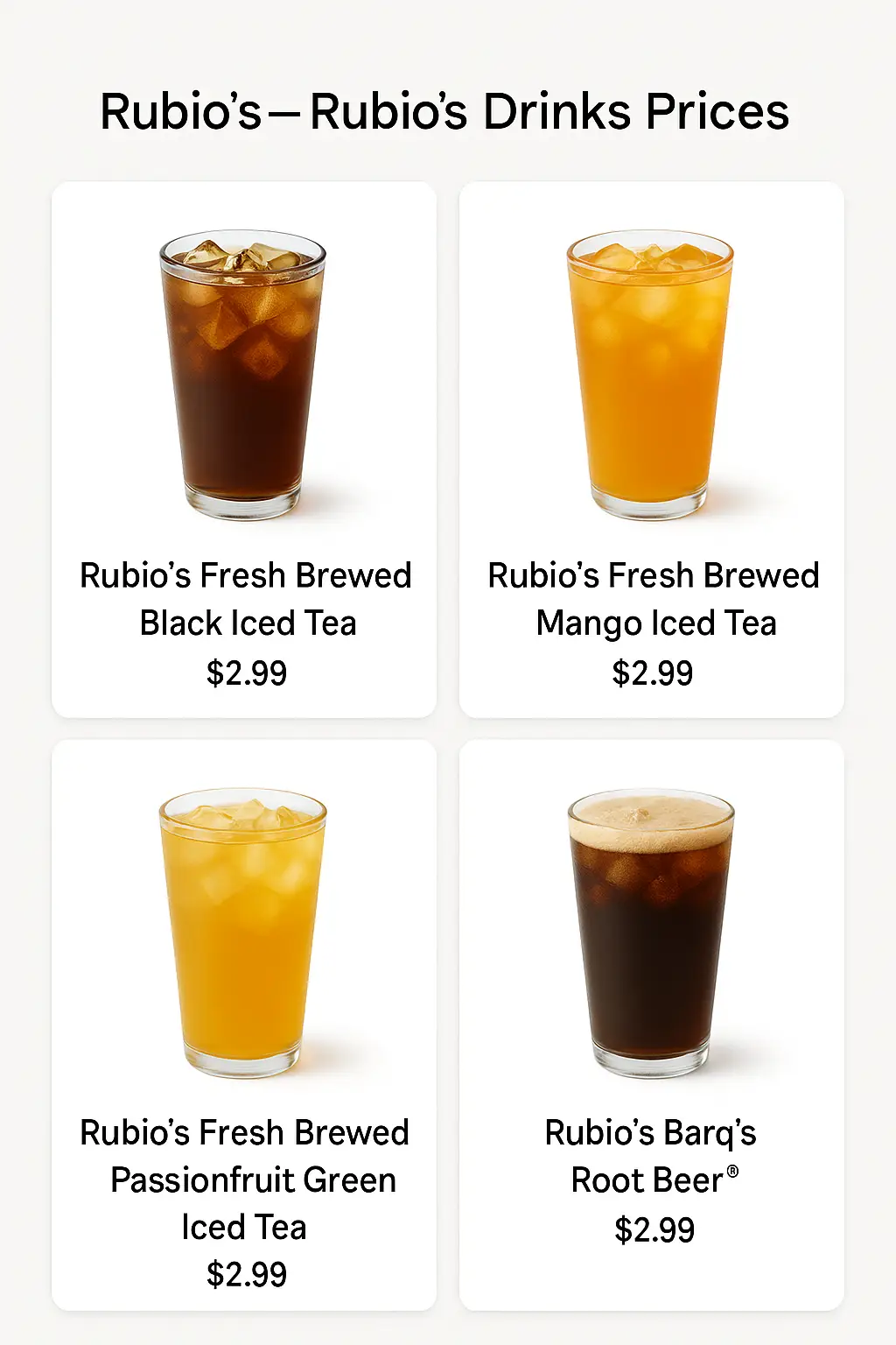 Rubio's Drinks Prices