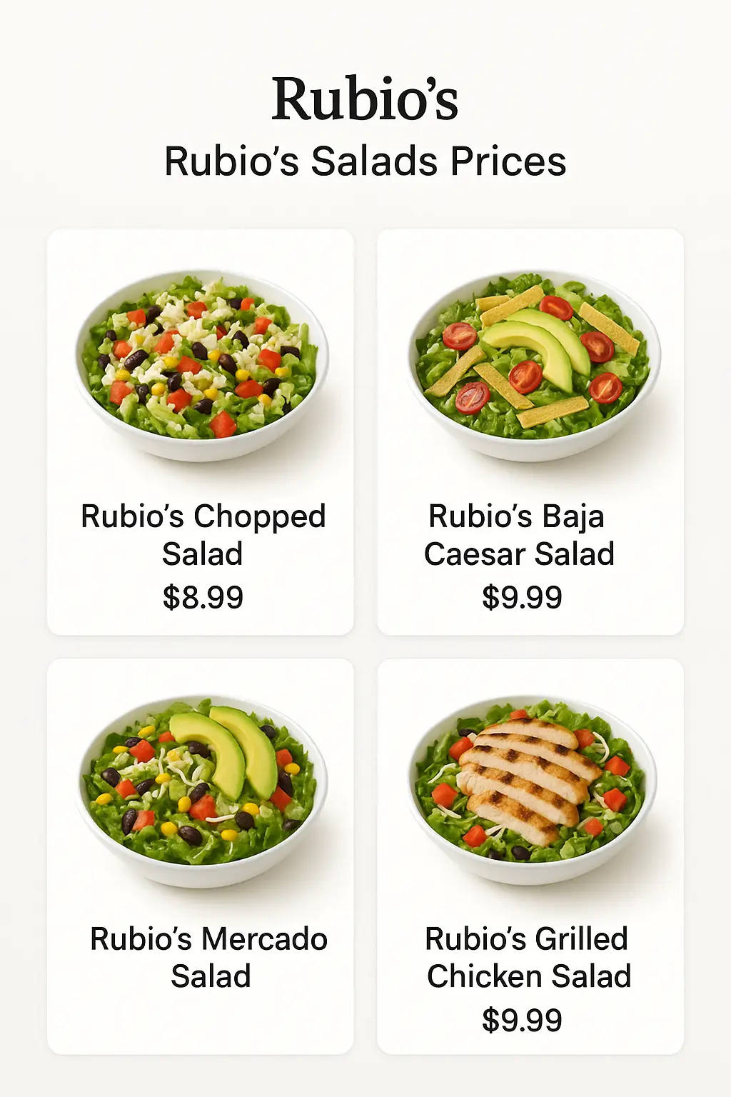 Rubio's Salads Prices