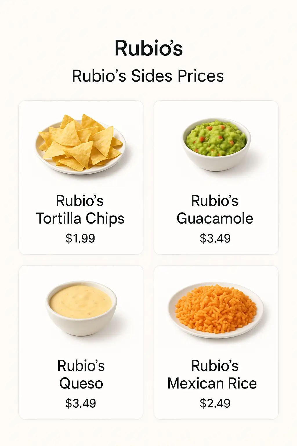 Rubio's Sides Prices