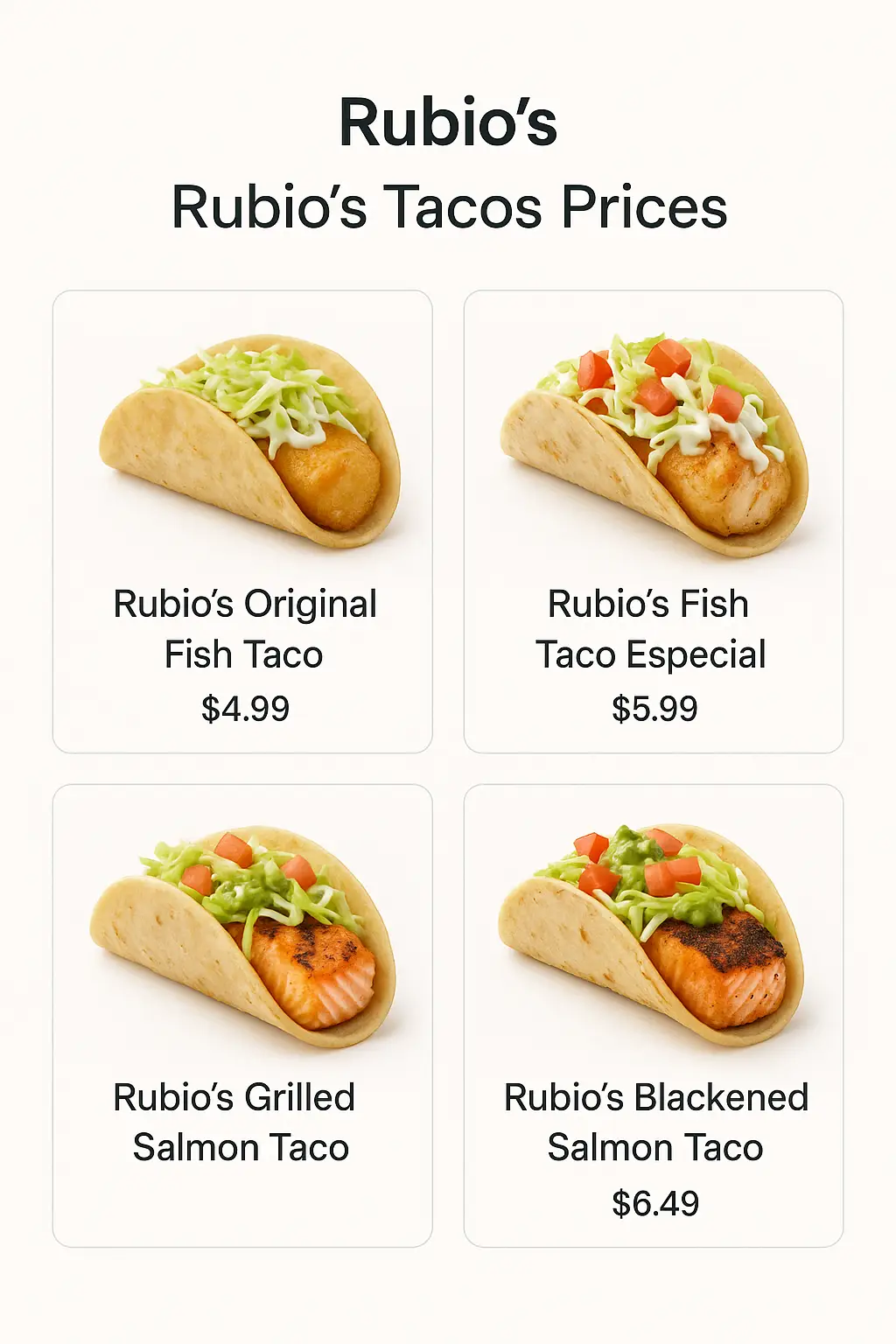 Rubio's Tacos Prices