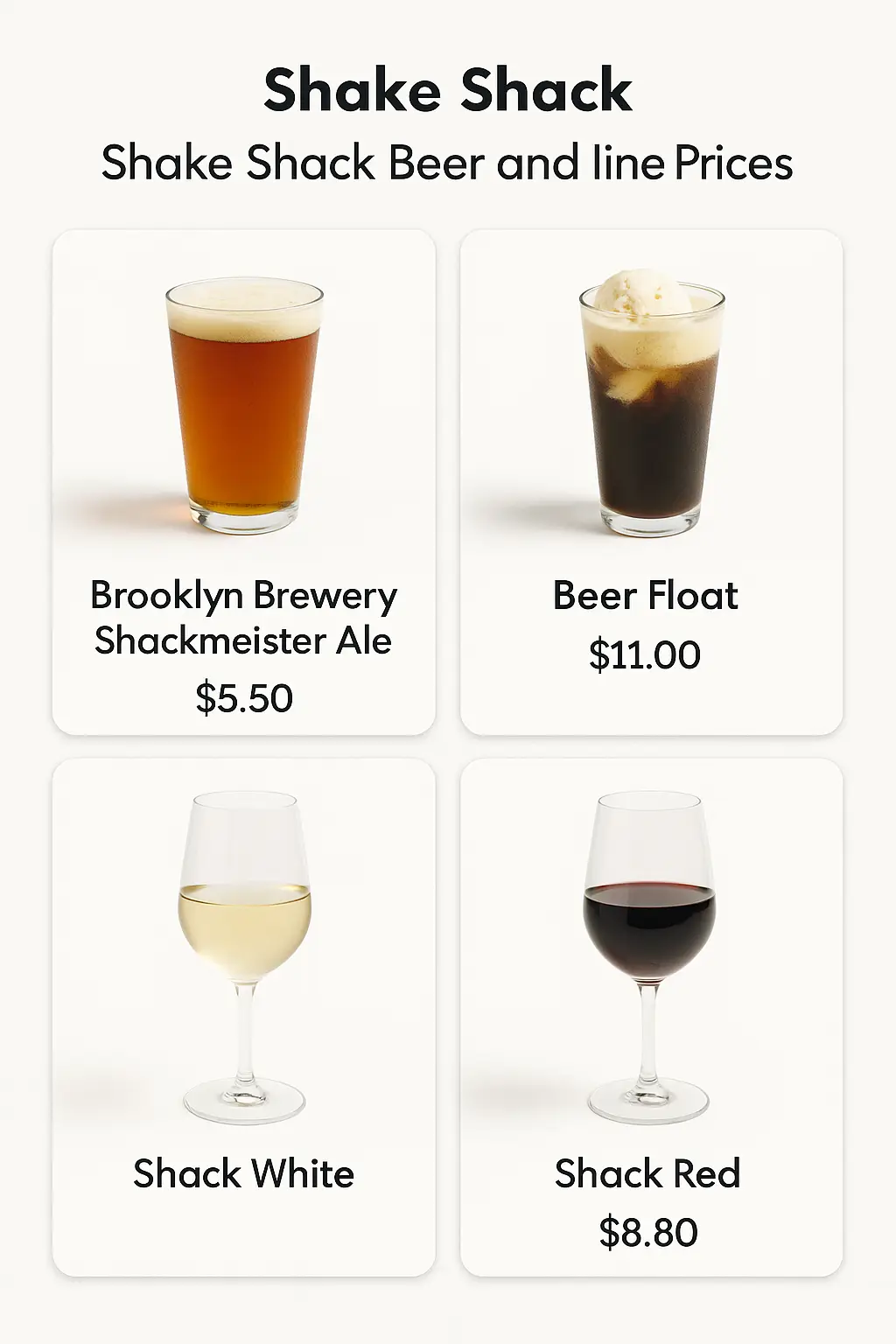 Shake Shack Beer and Wine Prices
