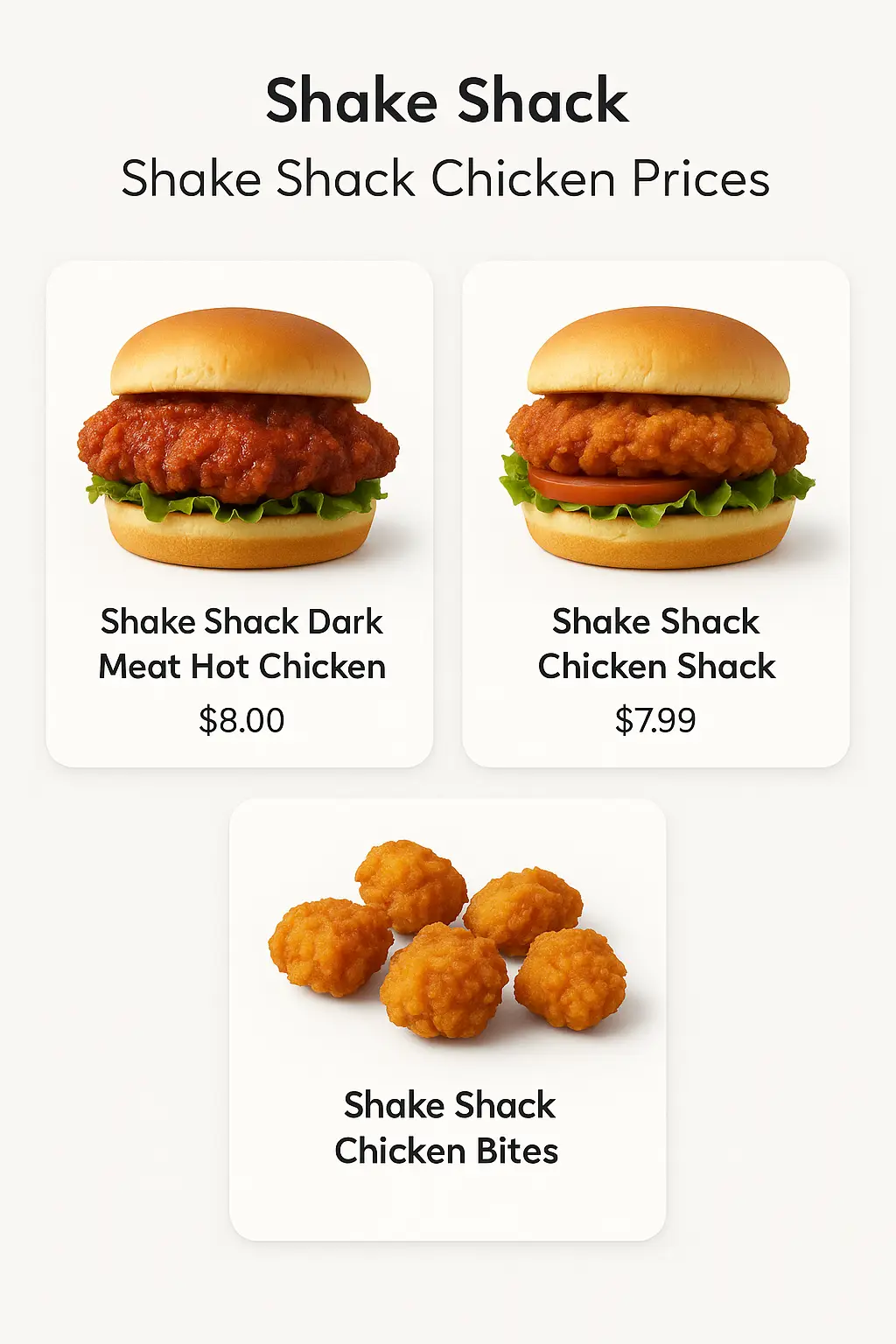 Shake Shack Chicken Prices