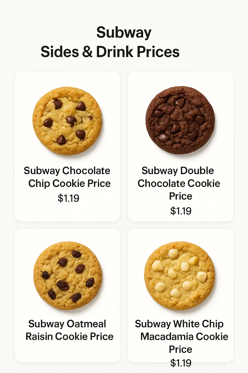 Subway Sides & Drink Prices