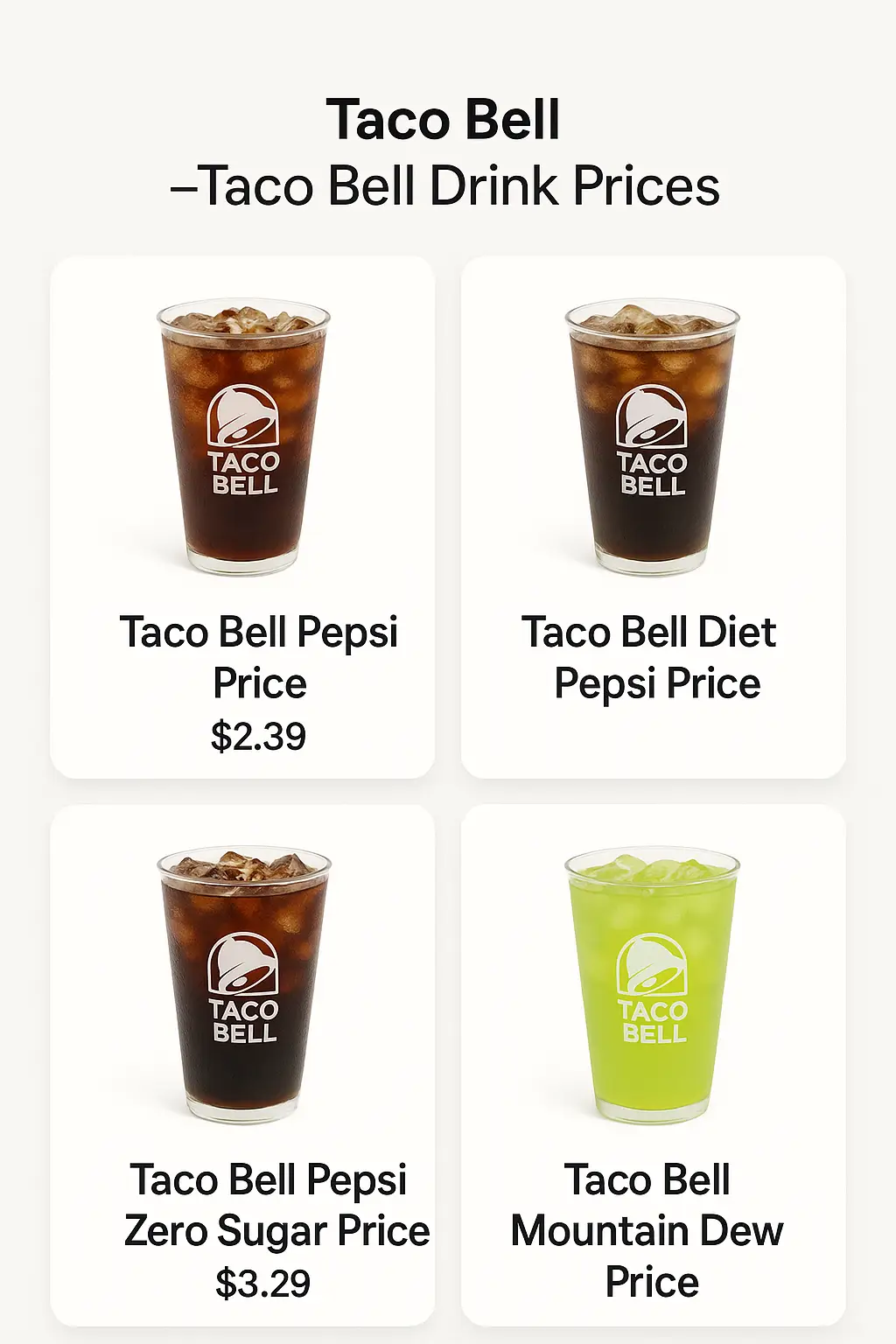 Taco Bell Drink Prices