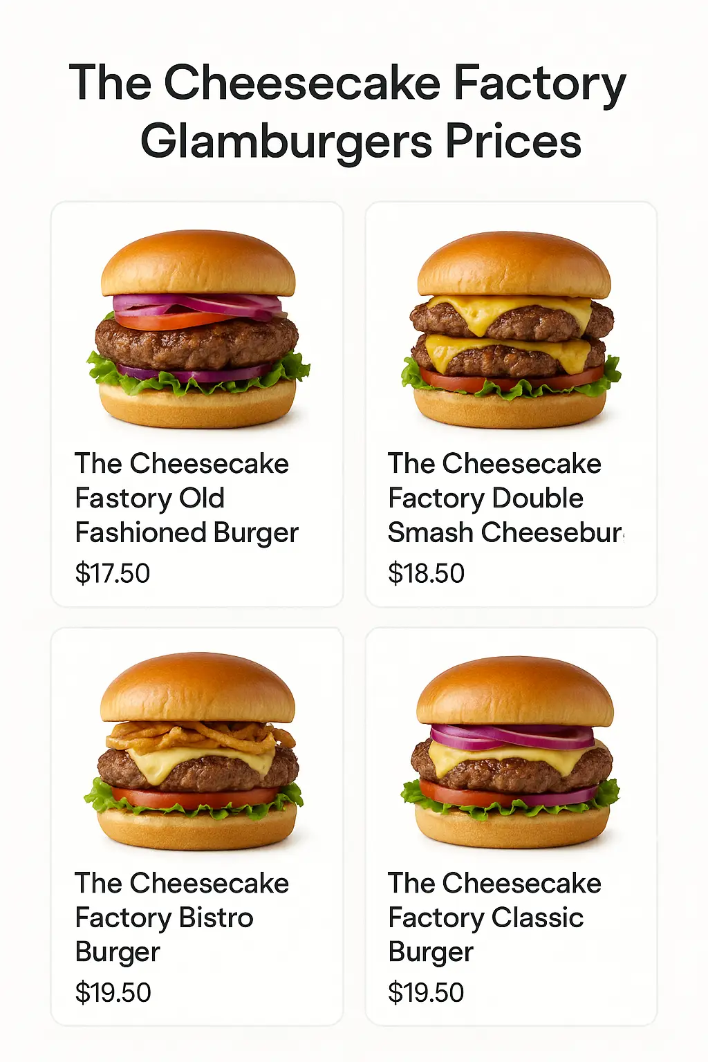 The Cheesecake Factory Glamburgers Prices