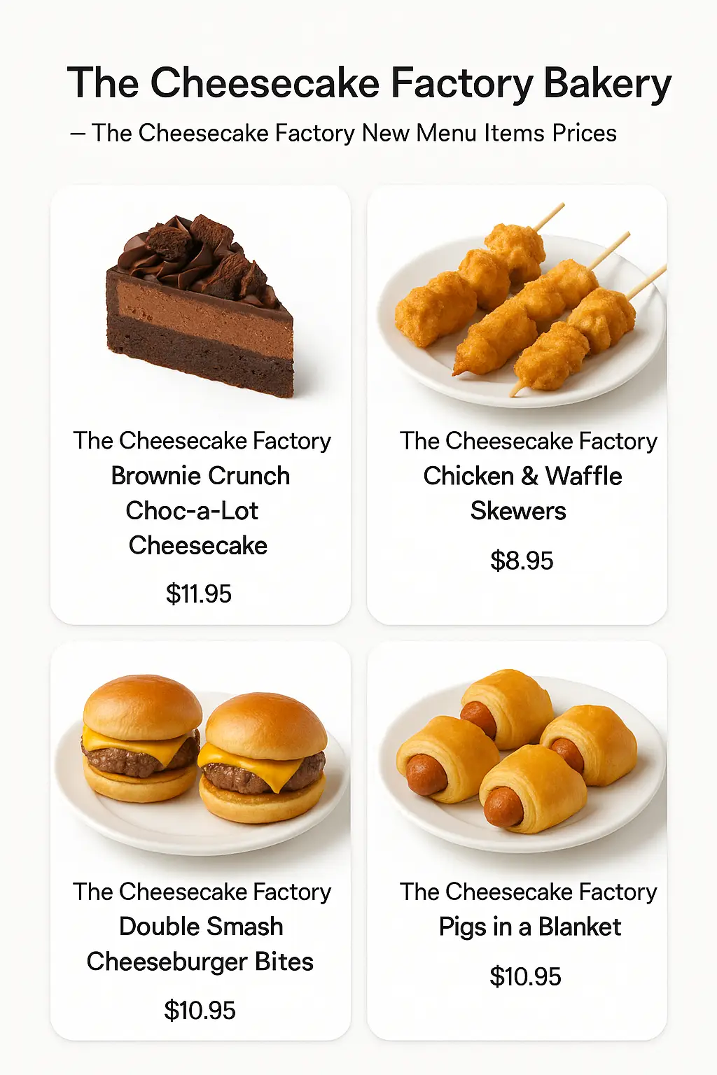 The Cheesecake Factory New Menu Items Prices