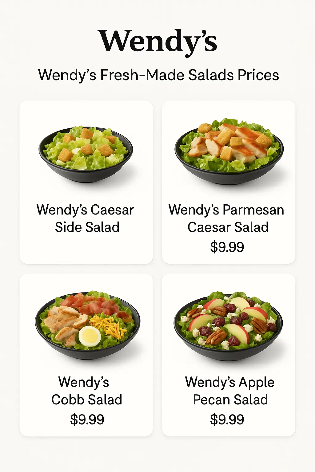 Wendy's Fresh-Made Salads Prices