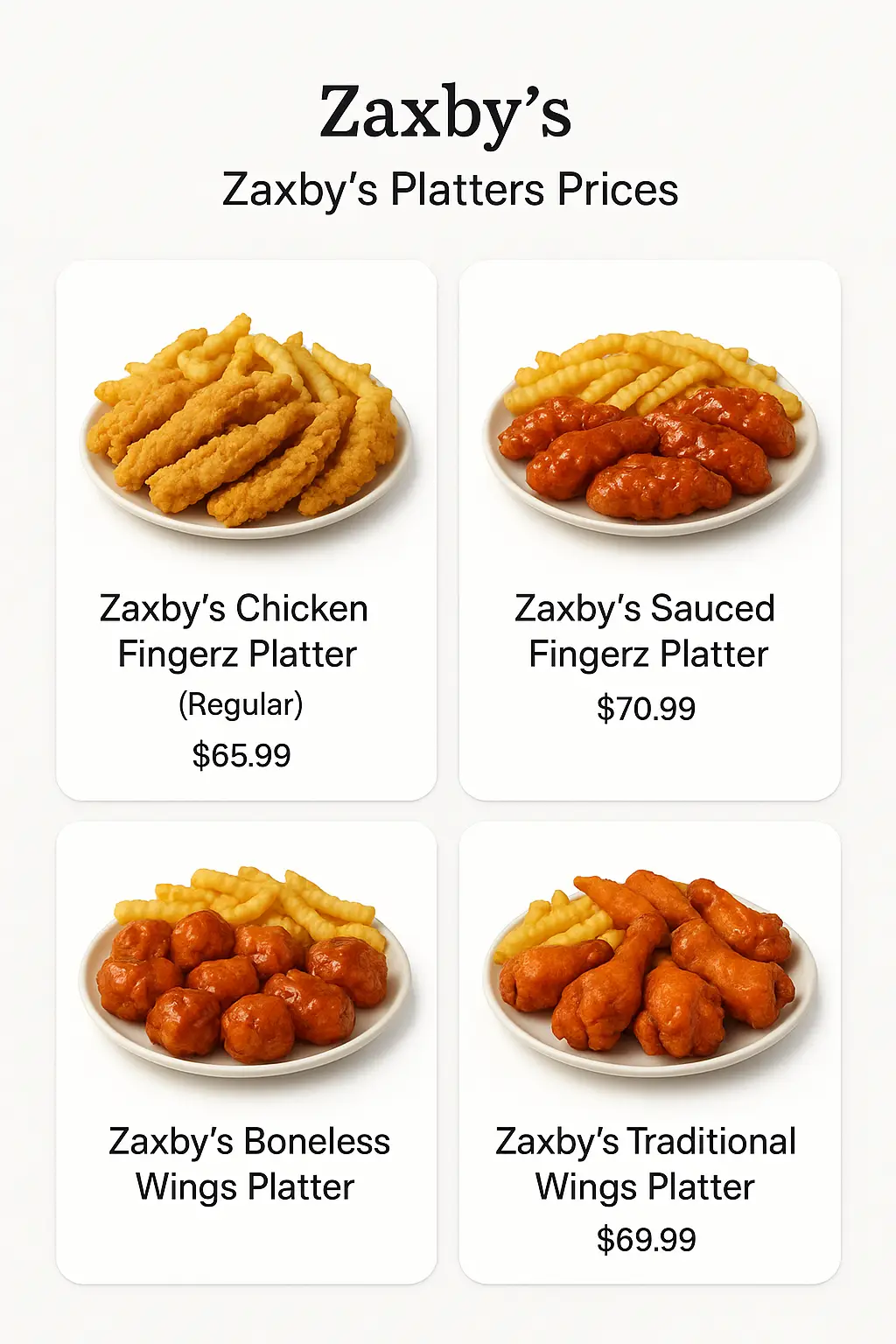 Zaxby's Platters Prices
