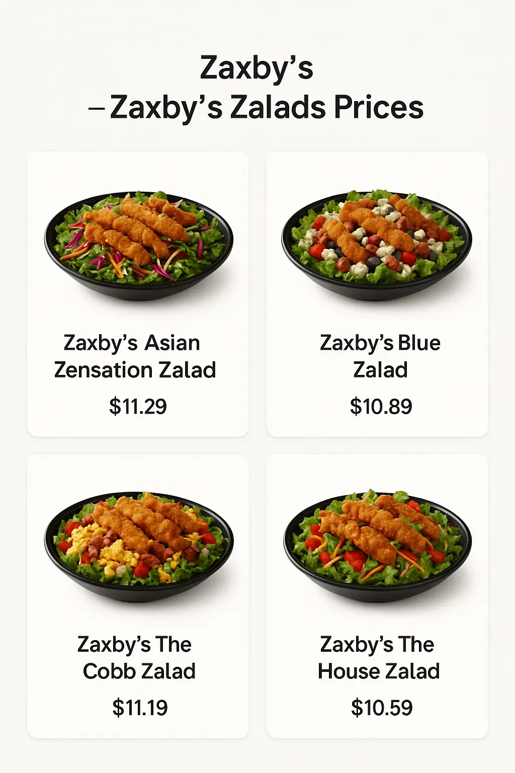 Zaxby's Zalads Prices