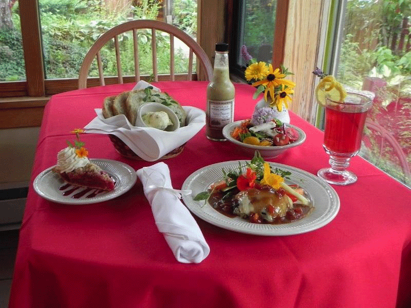 Pickity Place signature dishes The five-course, prix-fixe menu changes monthly, featuring seasonal ingredients.