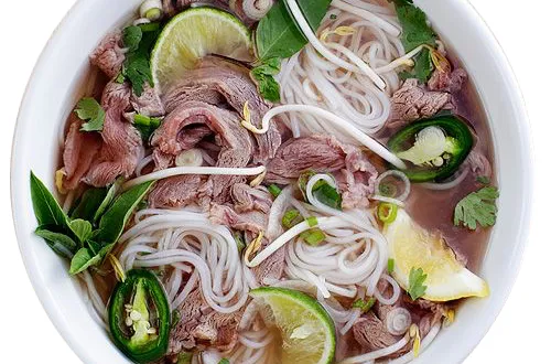 Golden Bull signature dishes Pho, Banh Xeo (Vietnamese Crepe), Bo Luc Lac (Shaking Beef), Crispy Egg Noodles