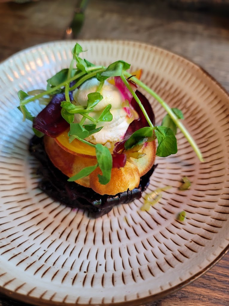 Bacchanalia signature dishes The menu is a set tasting menu that changes frequently, showcasing seasonal ingredients from their Summerland Farm.