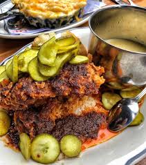 Jacob's Pickles signature dishes Buttermilk Fried Chicken, Buffalo Chicken Mac and Cheese Skillet, Patty Melt, Nashville Hot