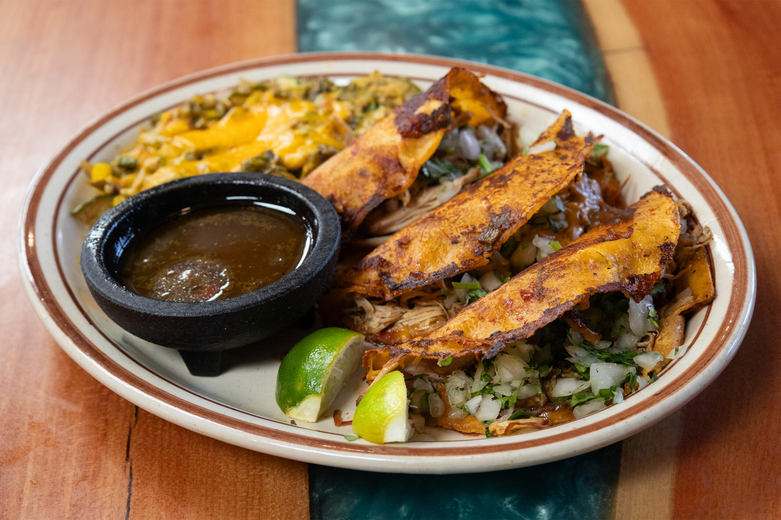 Sadie's of New Mexico signature dishes Chile Con QuesoSadie’s Combination DinnerQuesadilla