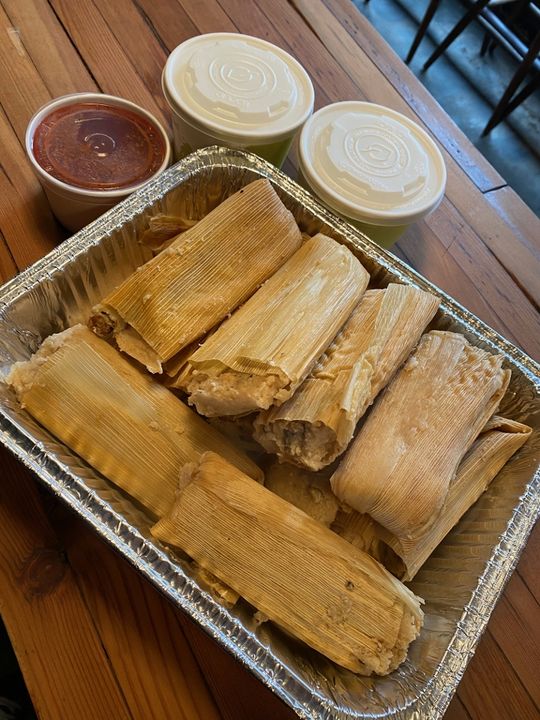Fonda La Catrina signature dishes Rice & Pinto BeansTamalesTacos Dorados