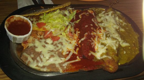 Tomasita's signature dishes EnchiladaNew Mexican Steak PlatterCarne Adovada